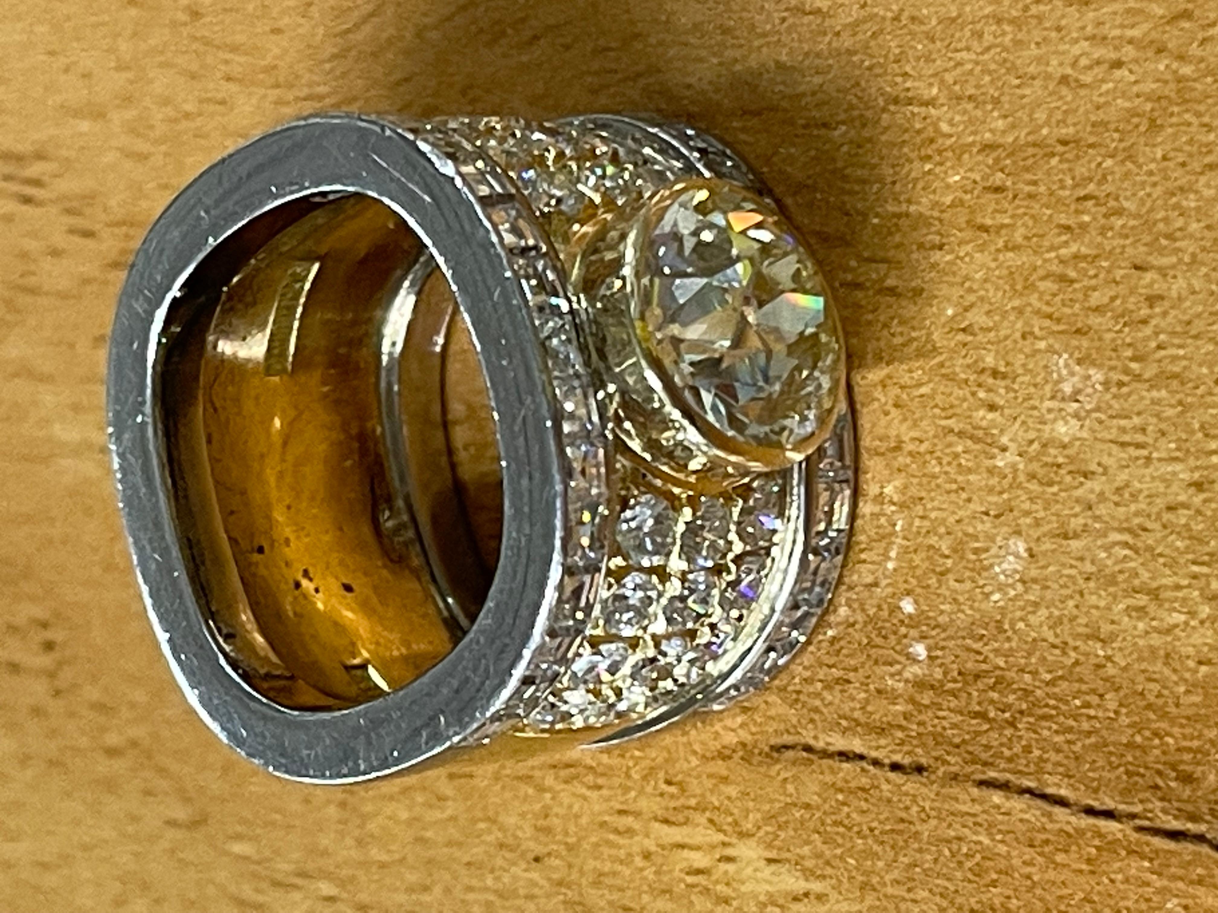 Stunning 7 Carat Antique Old Cut Diamond Ring For Sale 1