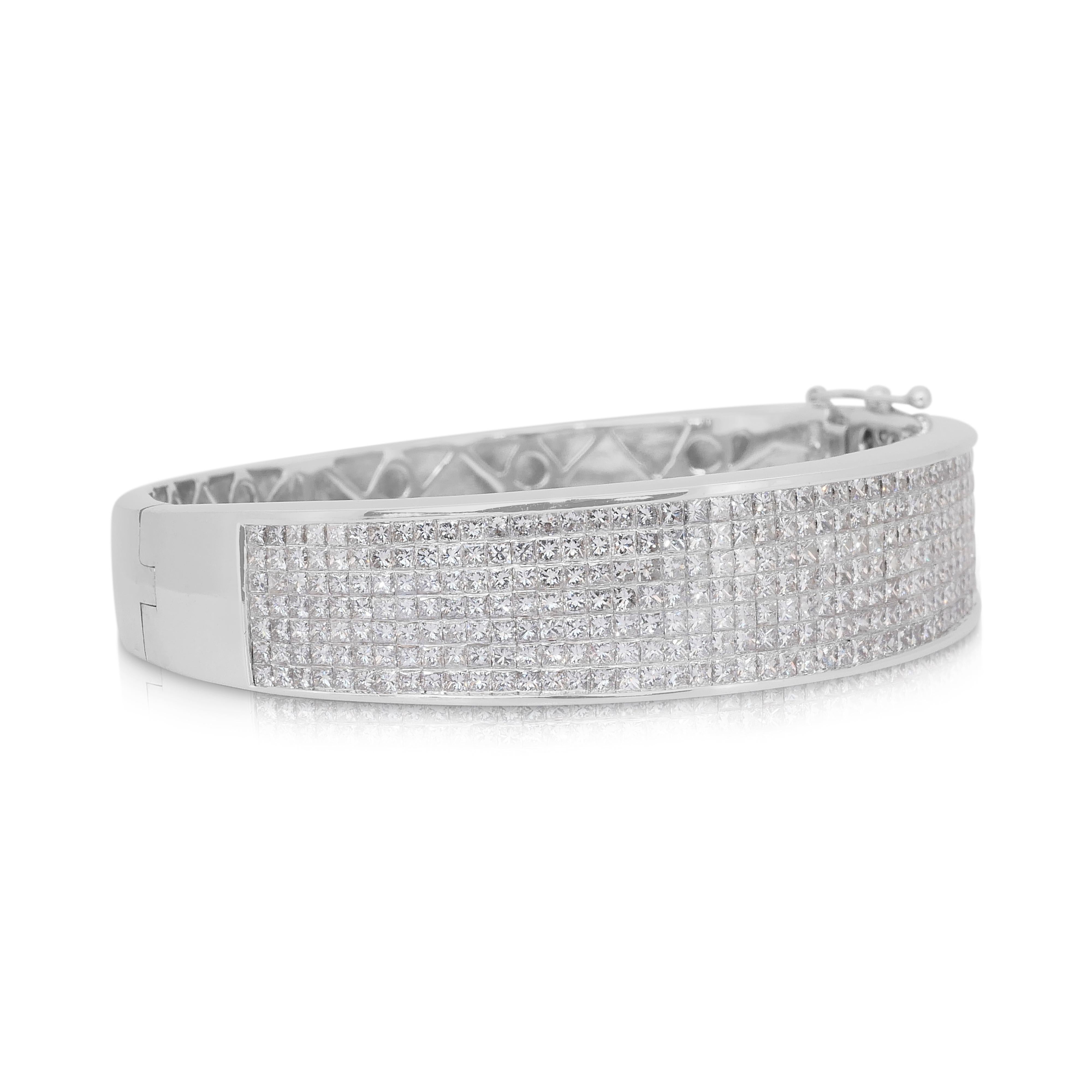 Whiting - Bracelet en or blanc 18 carats avec 8.10ct de diamants - Certifié IGI Neuf - En vente à רמת גן, IL