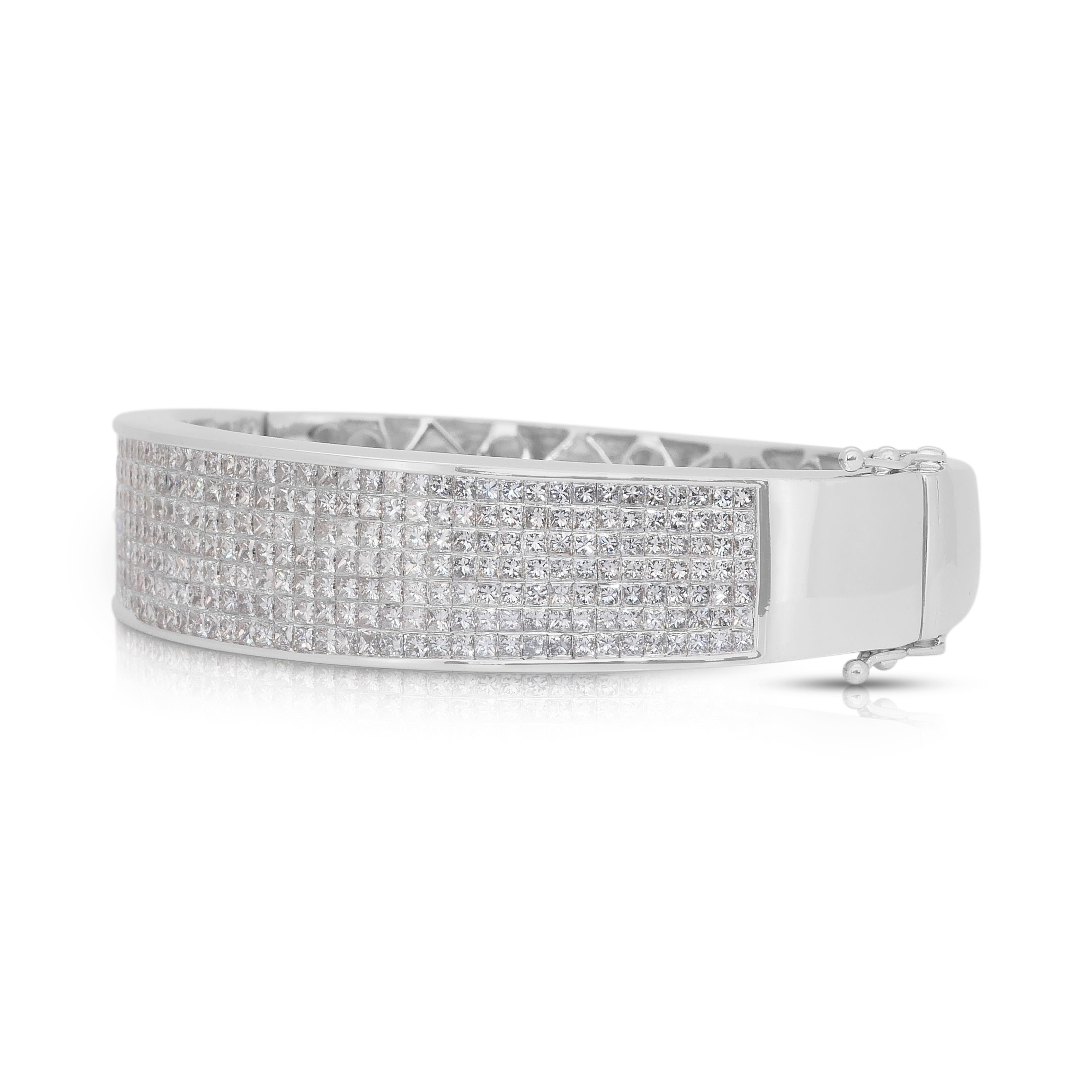 Whiting - Bracelet en or blanc 18 carats avec 8.10ct de diamants - Certifié IGI en vente 1