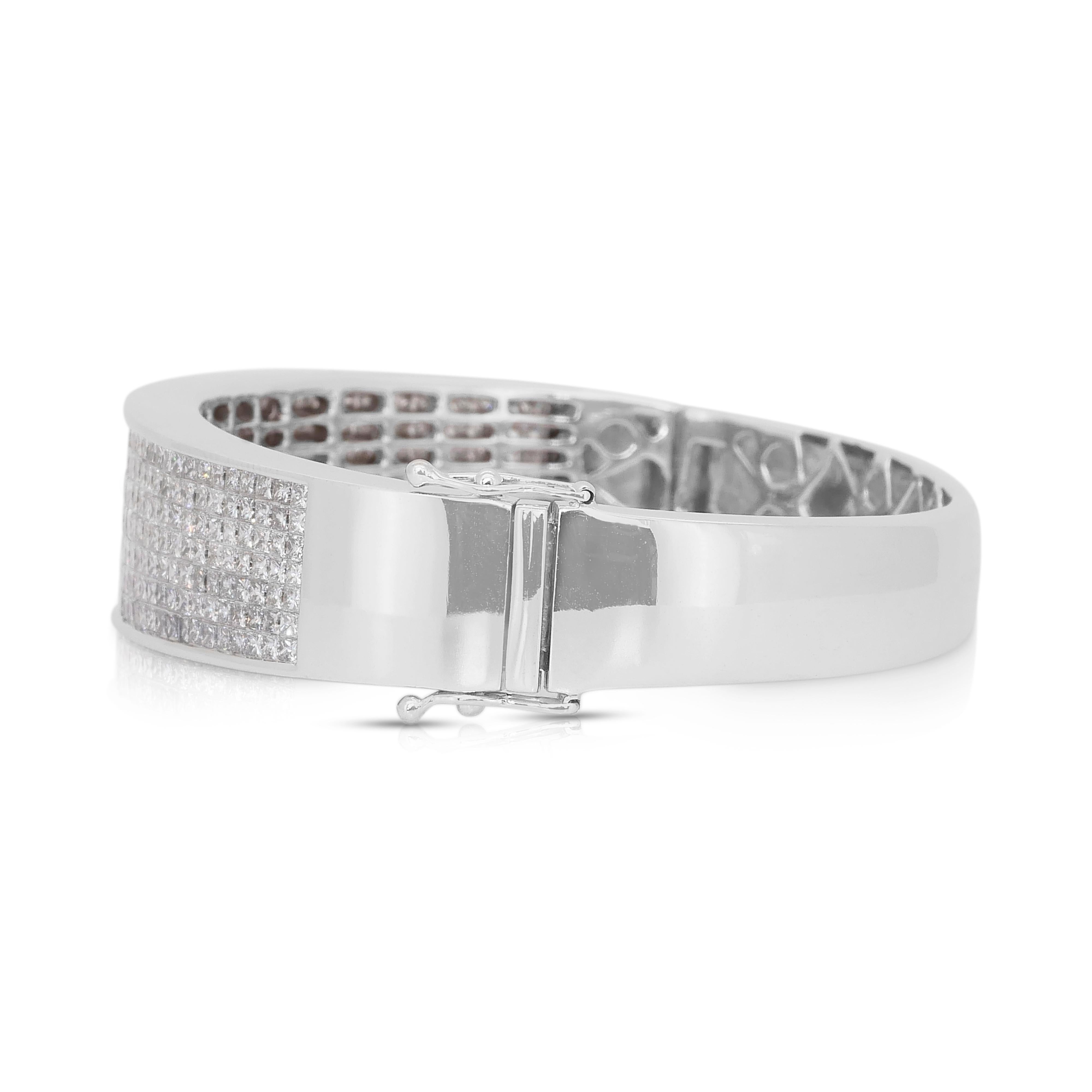 Whiting - Bracelet en or blanc 18 carats avec 8.10ct de diamants - Certifié IGI en vente 3