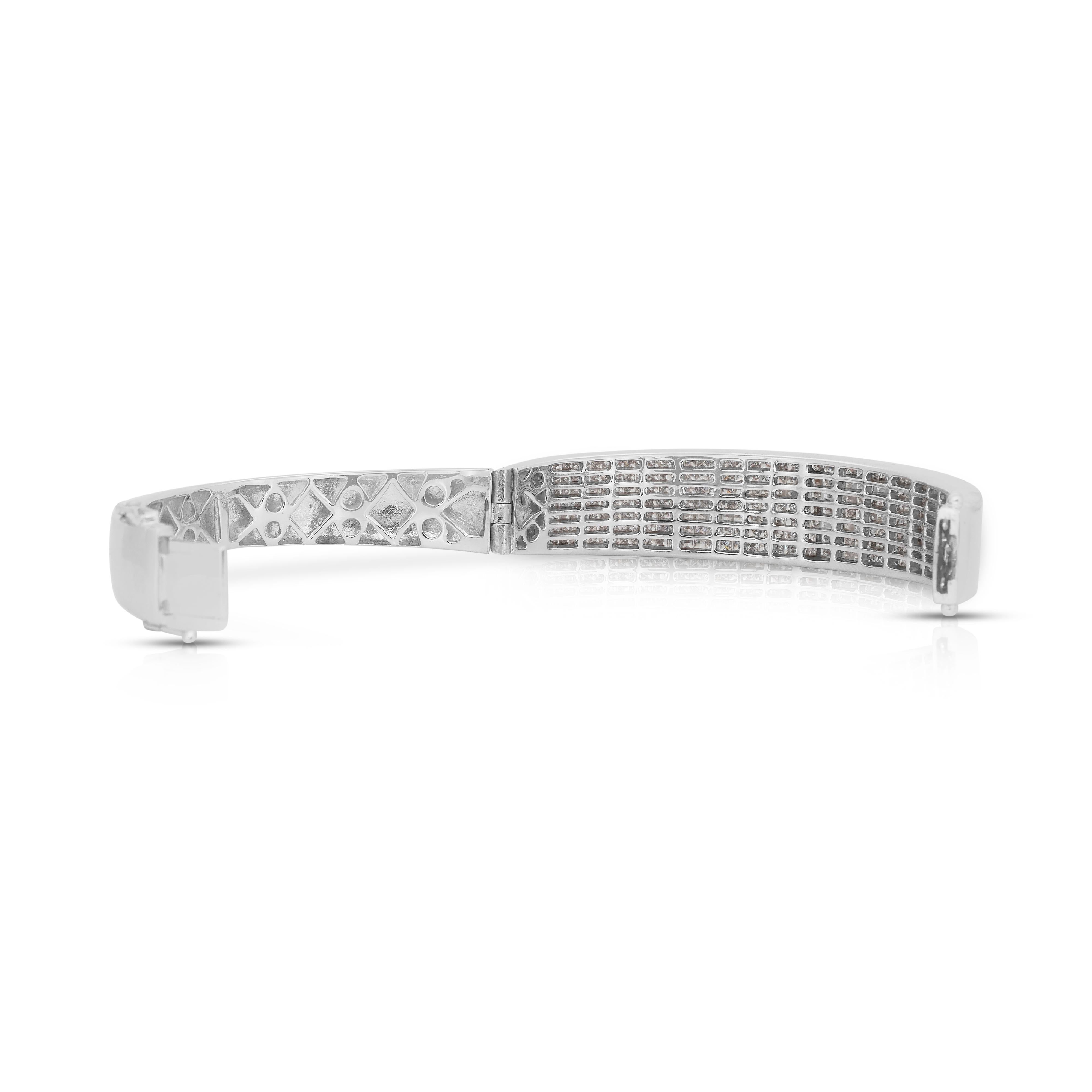 Whiting - Bracelet en or blanc 18 carats avec 8.10ct de diamants - Certifié IGI en vente 4