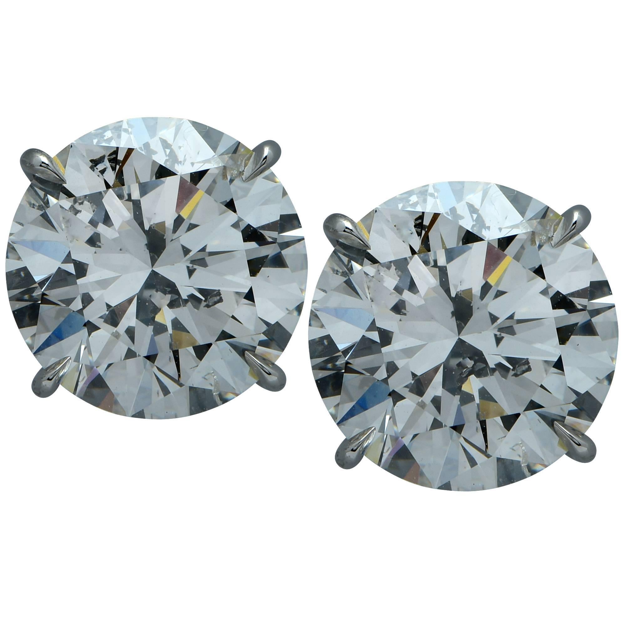 Stunning 8.16 Carat Diamond Stud Solitare Earrings