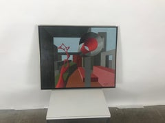 Superbe peinture abstraite surréaliste de l'artiste italien classé Gianni Frassati