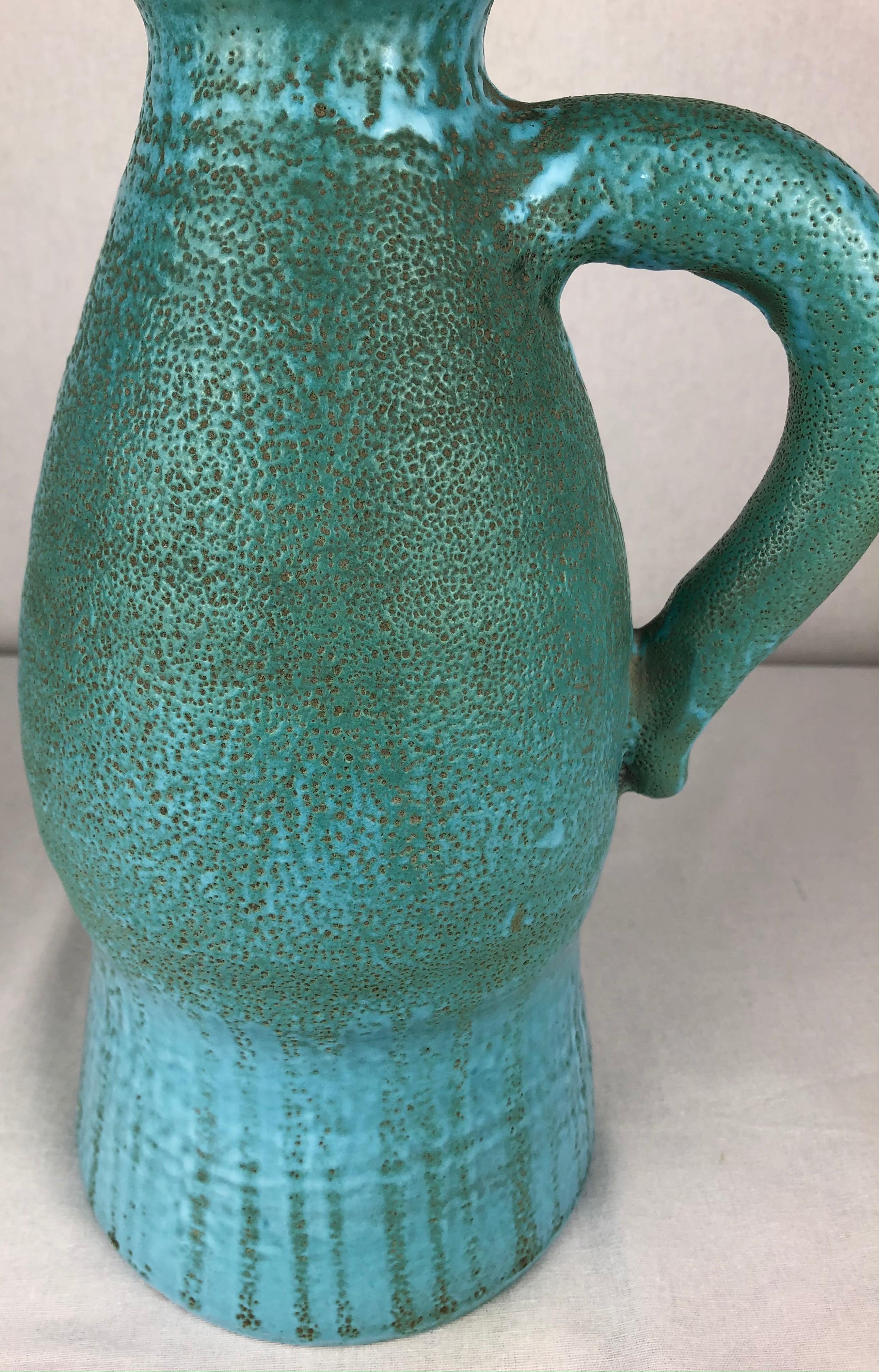 20th Century Stunning Accolay French Ceramic Pitcher, Manner of A. Kostanda