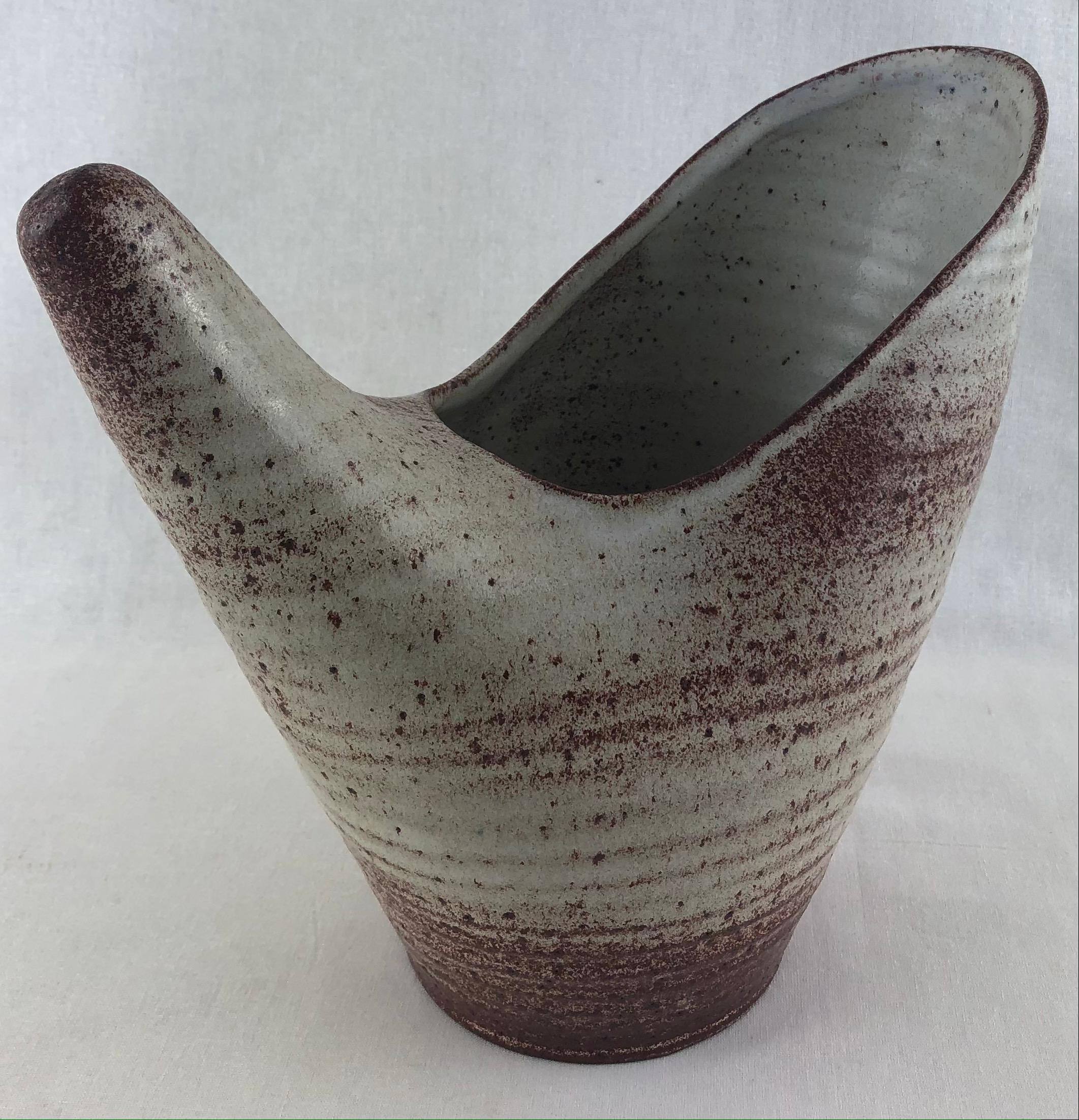 Mid-Century Modern Accolay French Ceramic Vase or Vessel Manner of Alexander Kostanda For Sale