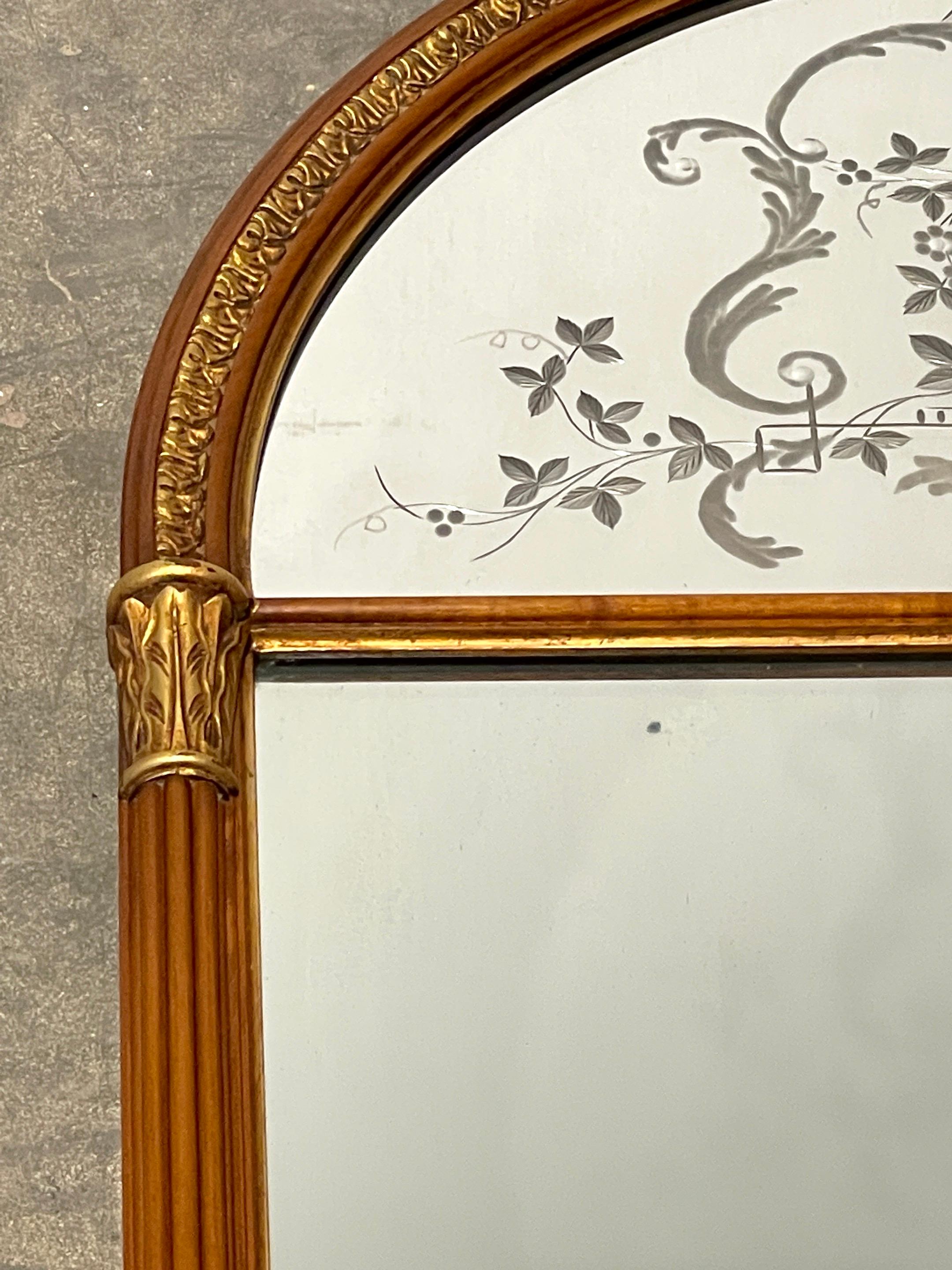 20th Century Stunning Adams Style Carved & Painted Satinwood Engraved Mirror For Sale