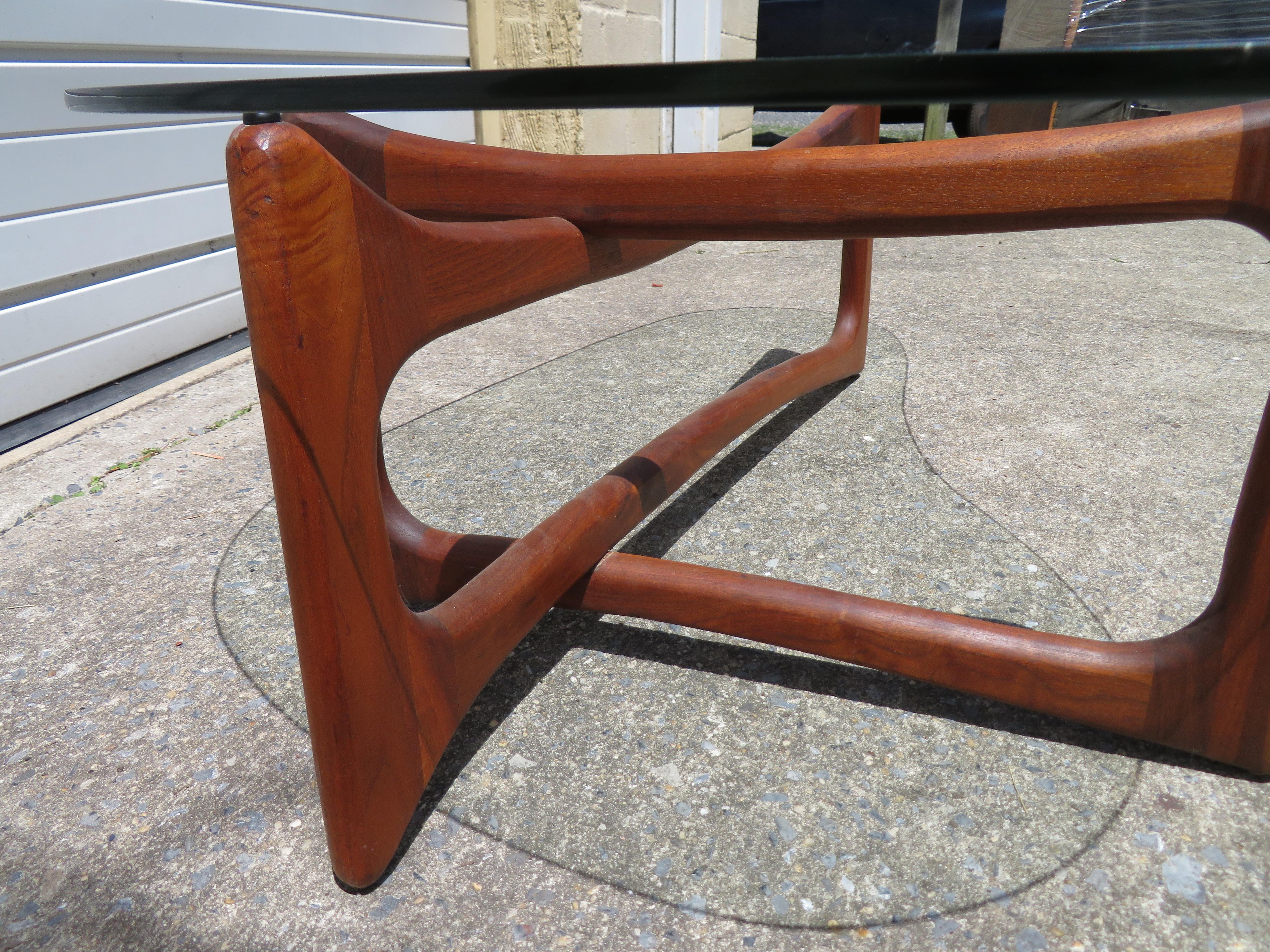 Stunning Adrian Pearsall Sculptural Walnut Kidney Shaped Dogbone Coffee Table In Good Condition In Pemberton, NJ