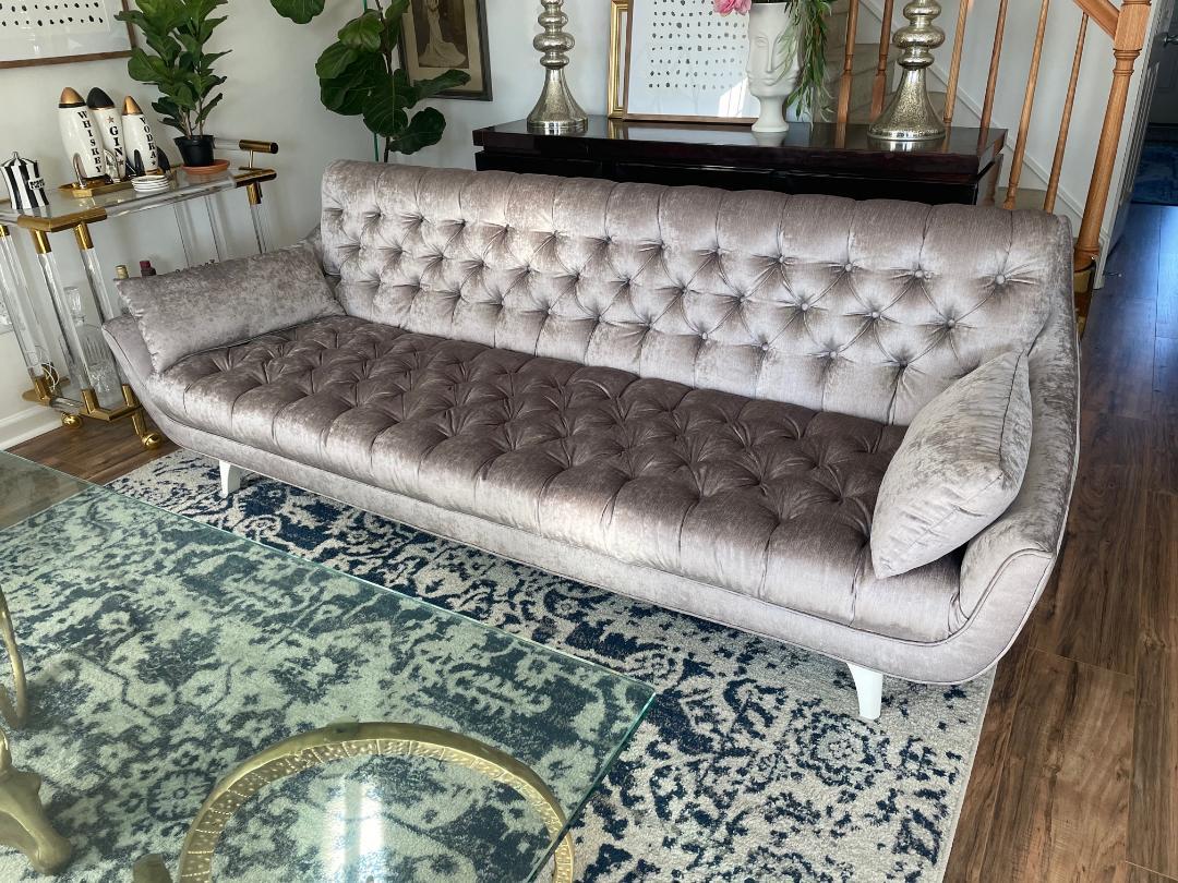 Superbe canapé touffeté Adrian Pearsall Hollywood Regency moderne du milieu du siècle dernier en vente 3