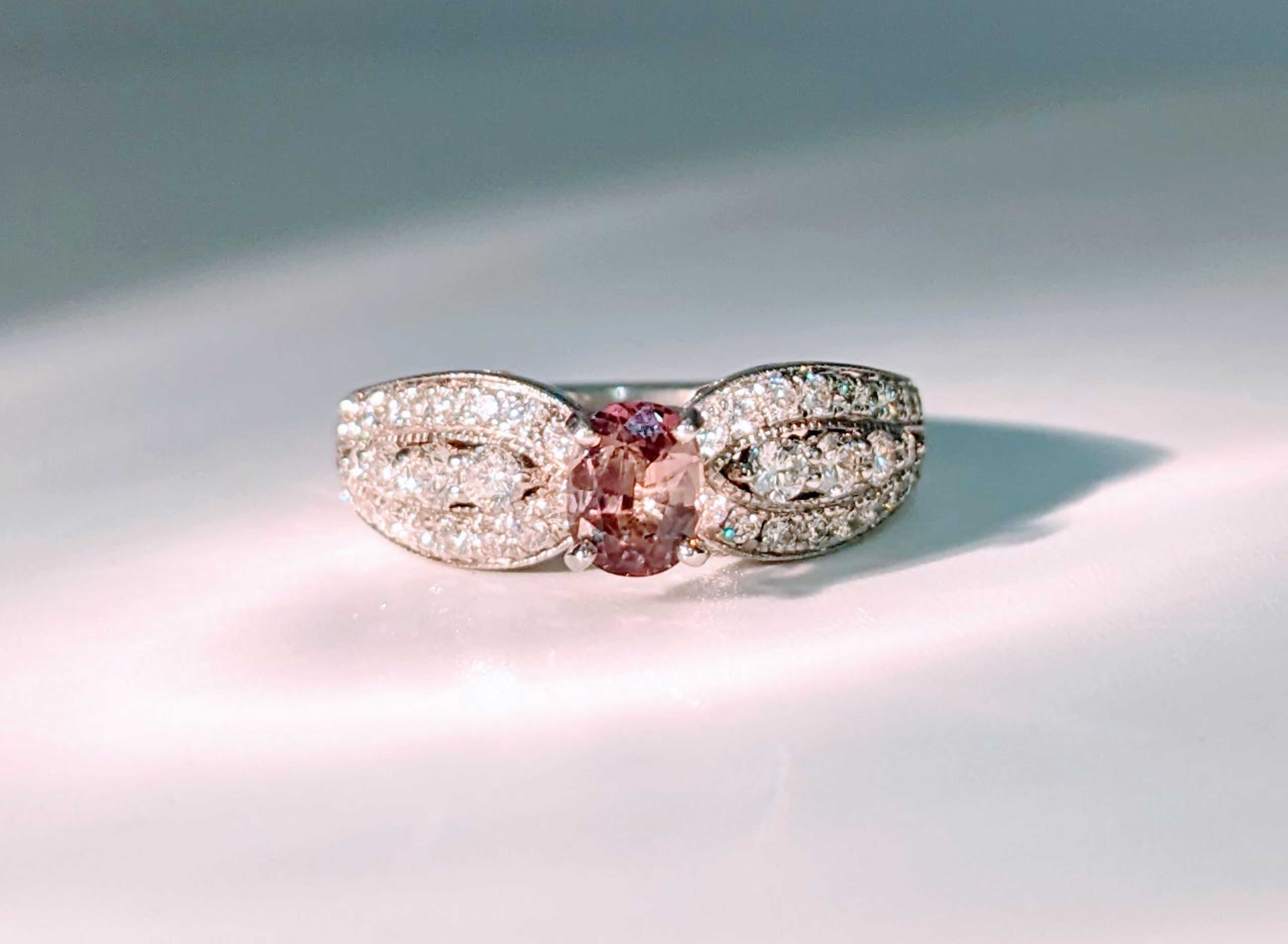 Oval Cut Stunning Alexandrite Peek-a-boo Diamond Ring For Sale