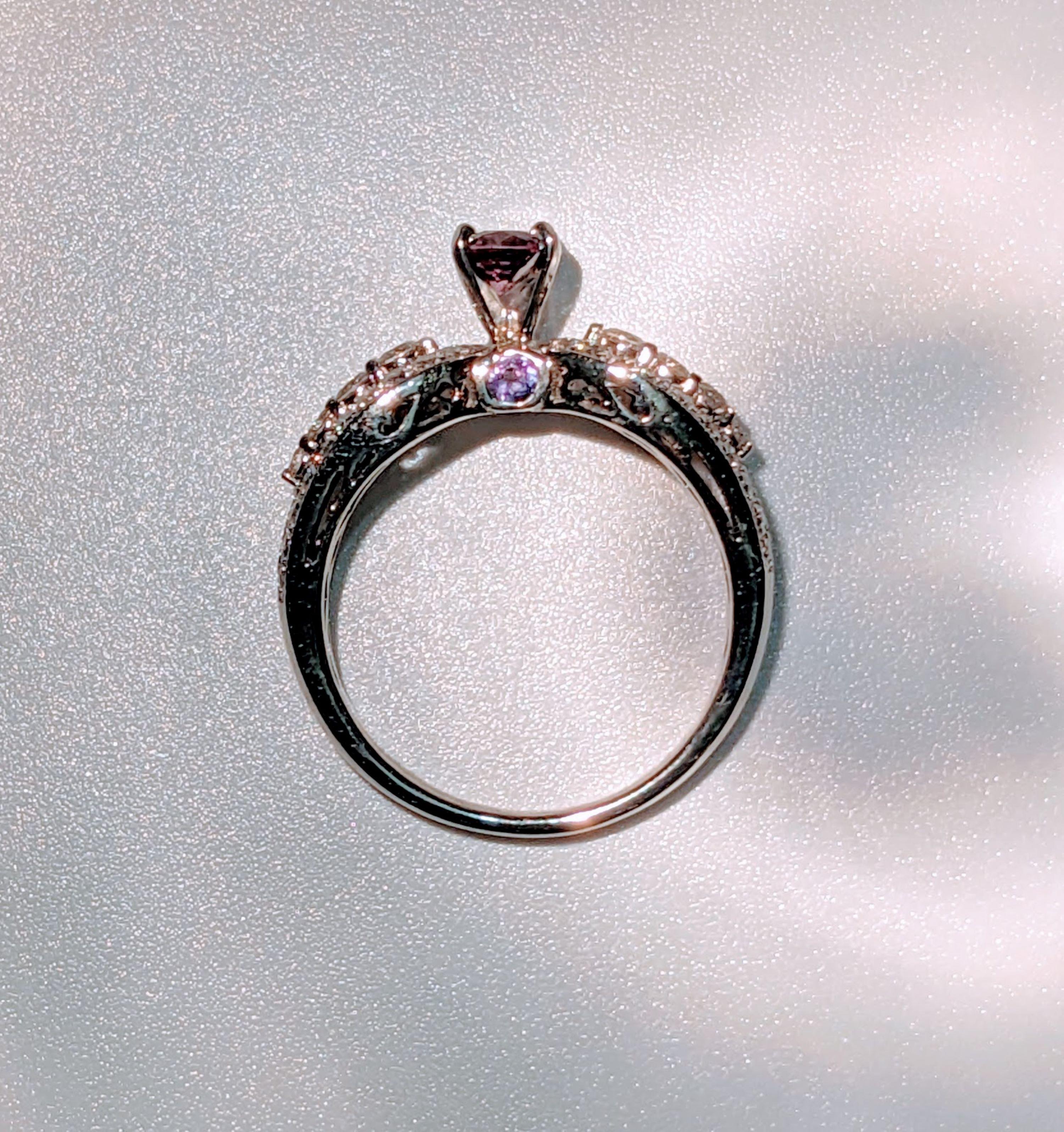 Women's Stunning Alexandrite Peek-a-boo Diamond Ring For Sale
