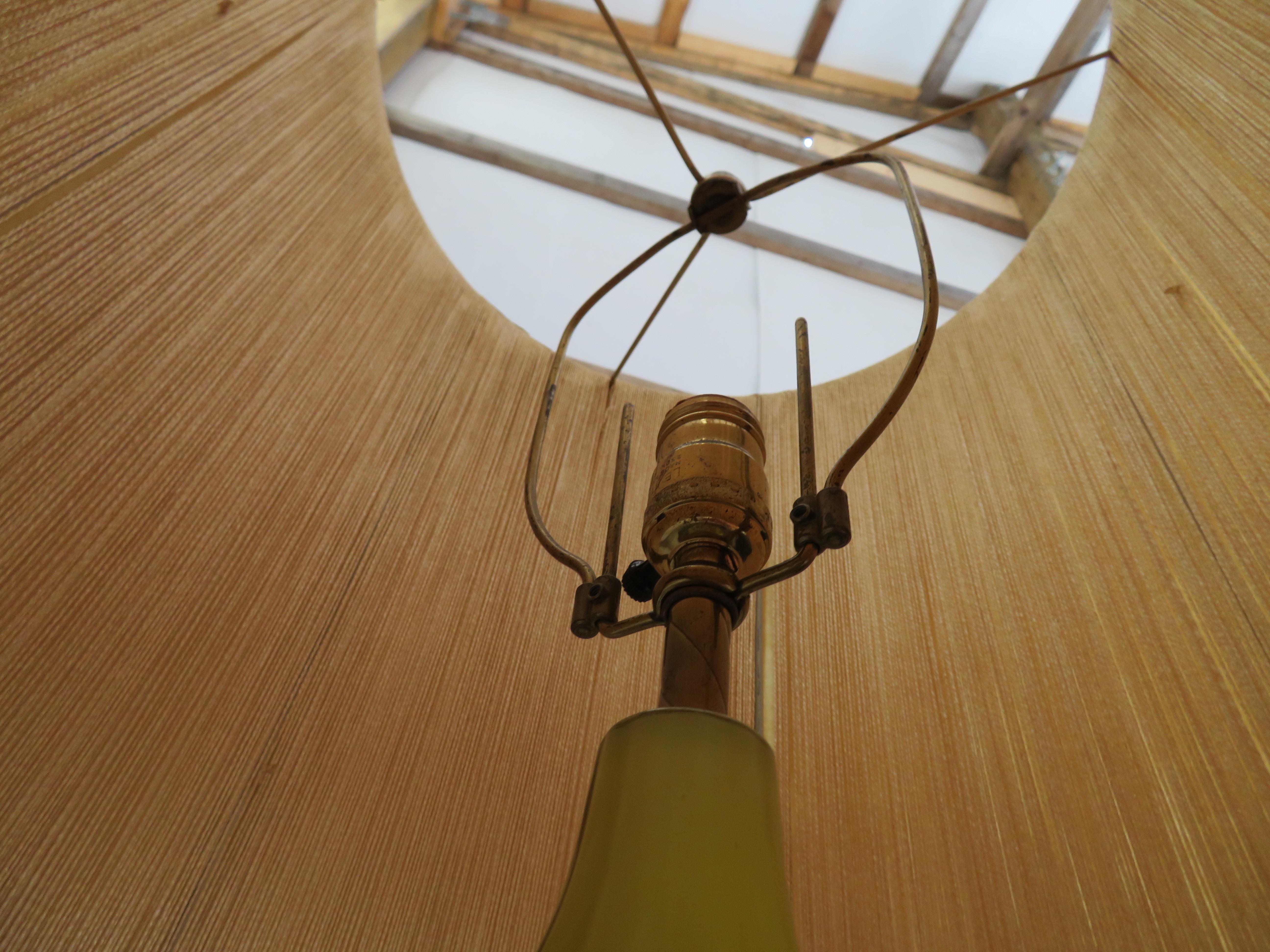 Vetro di Murano Stupefacente lampada da tavolo in vetro di Murano a coste gialle di Alfredo Barbini, con macchie d'oro in vendita