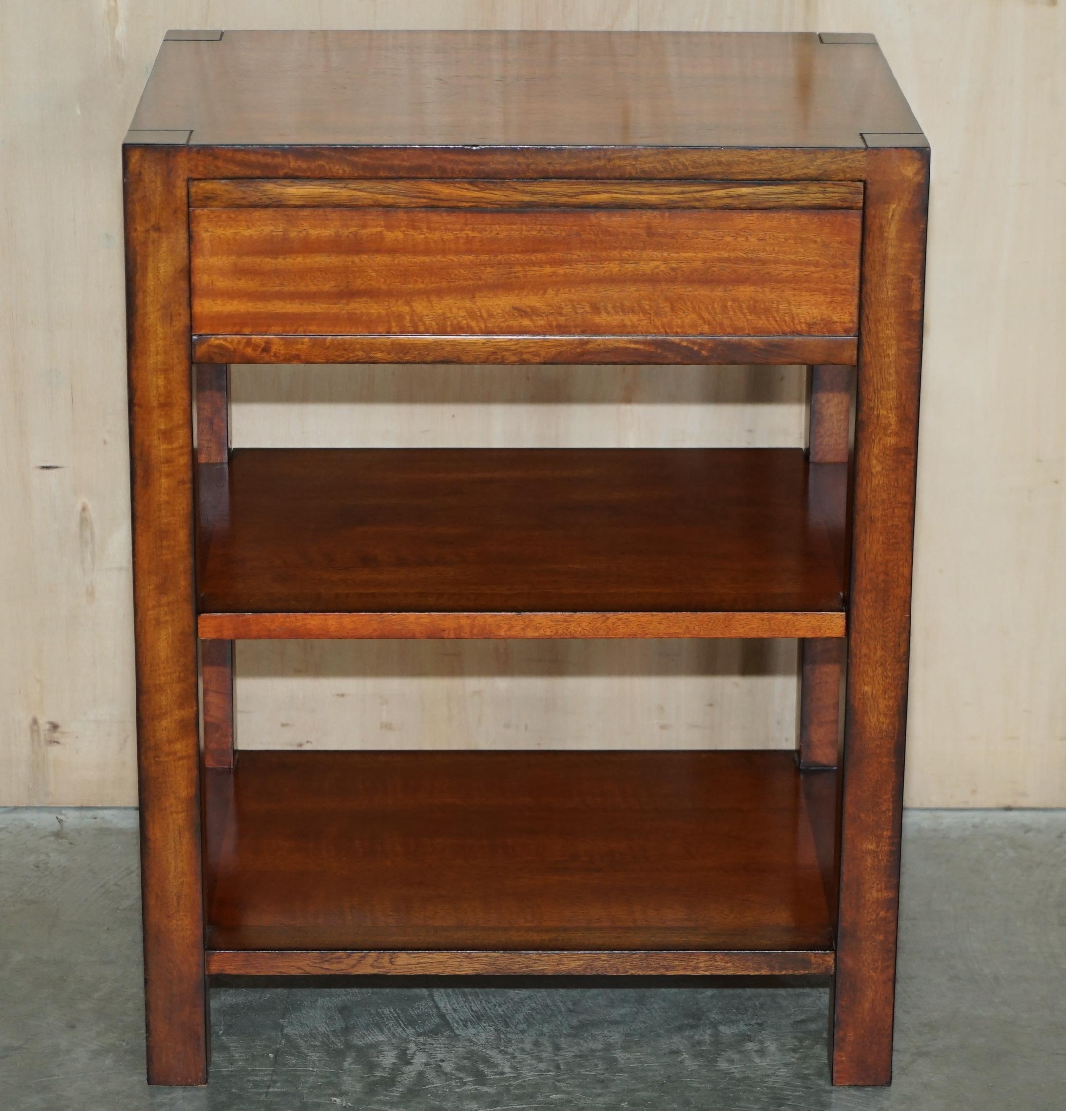 Stunning All Military Campaign Side Table with Single Drawer Part of Suite For Sale 7