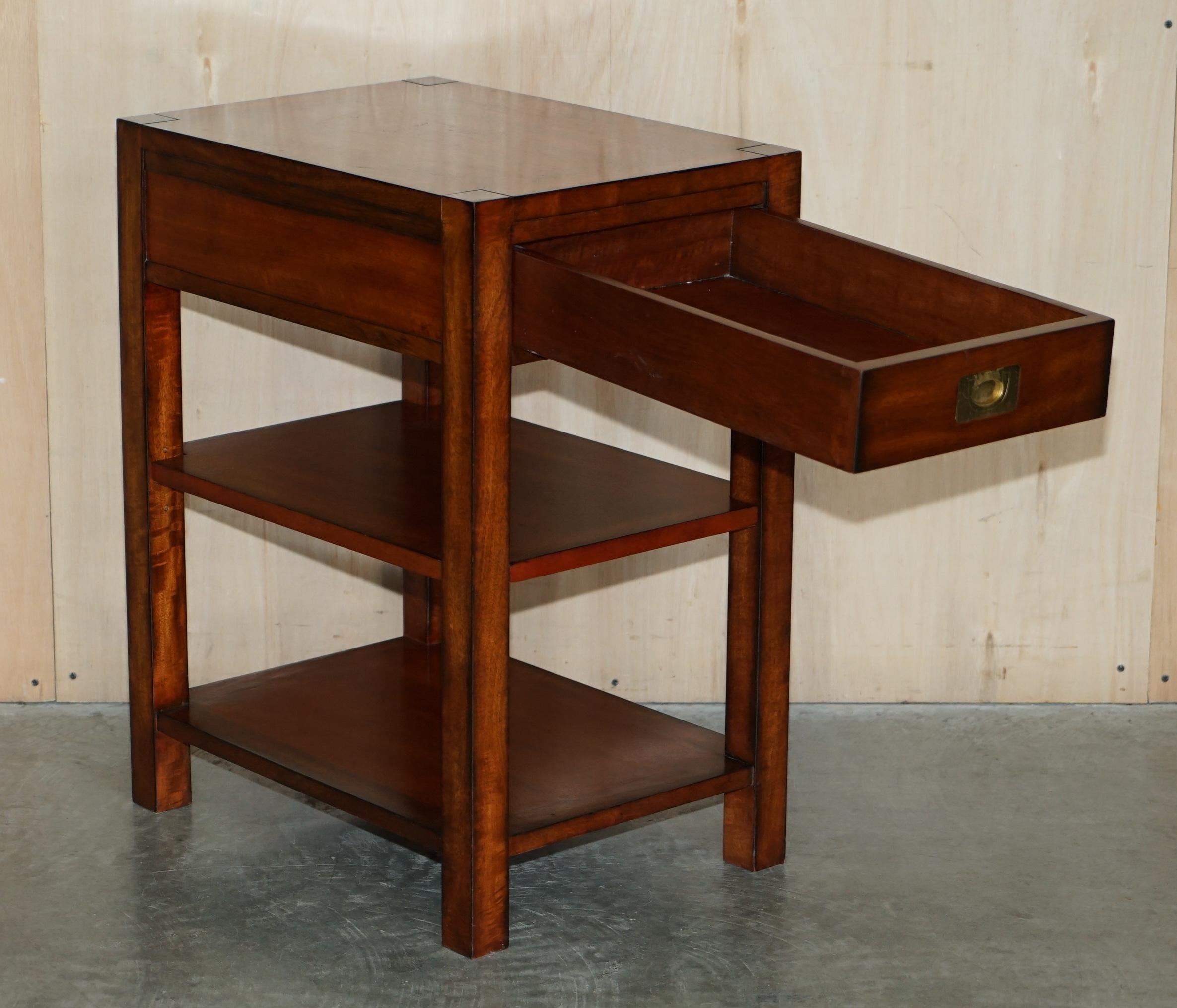 Stunning All Military Campaign Side Table with Single Drawer Part of Suite For Sale 12