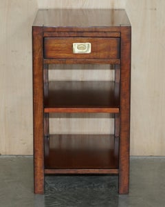 Stunning All Military Campaign Side Table with Single Drawer Part of Suite