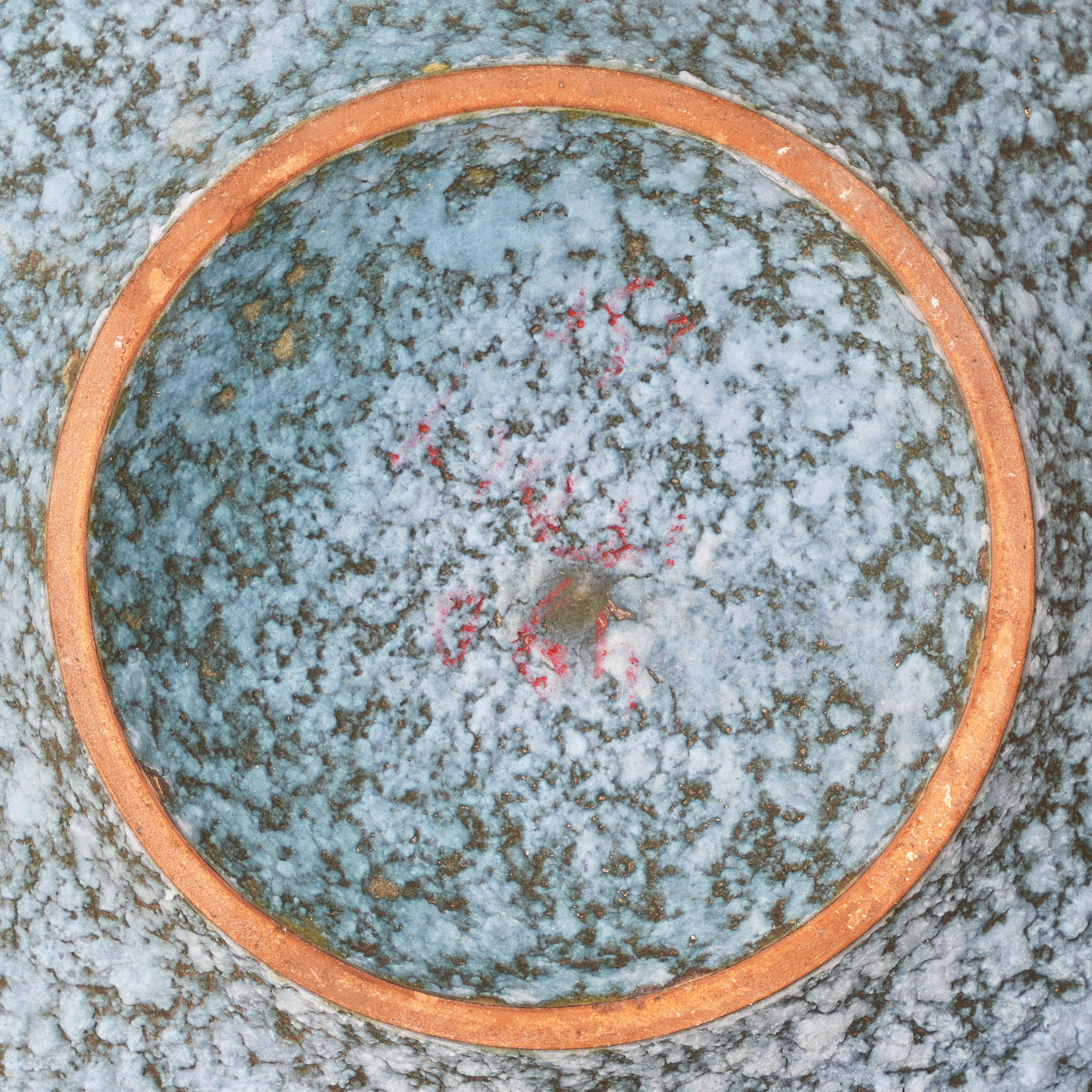 Vaso Alvino Bagni Sgaffito Vaso in ceramica lavica turchese Raymor In condizioni ottime in vendita a Bad Säckingen, DE