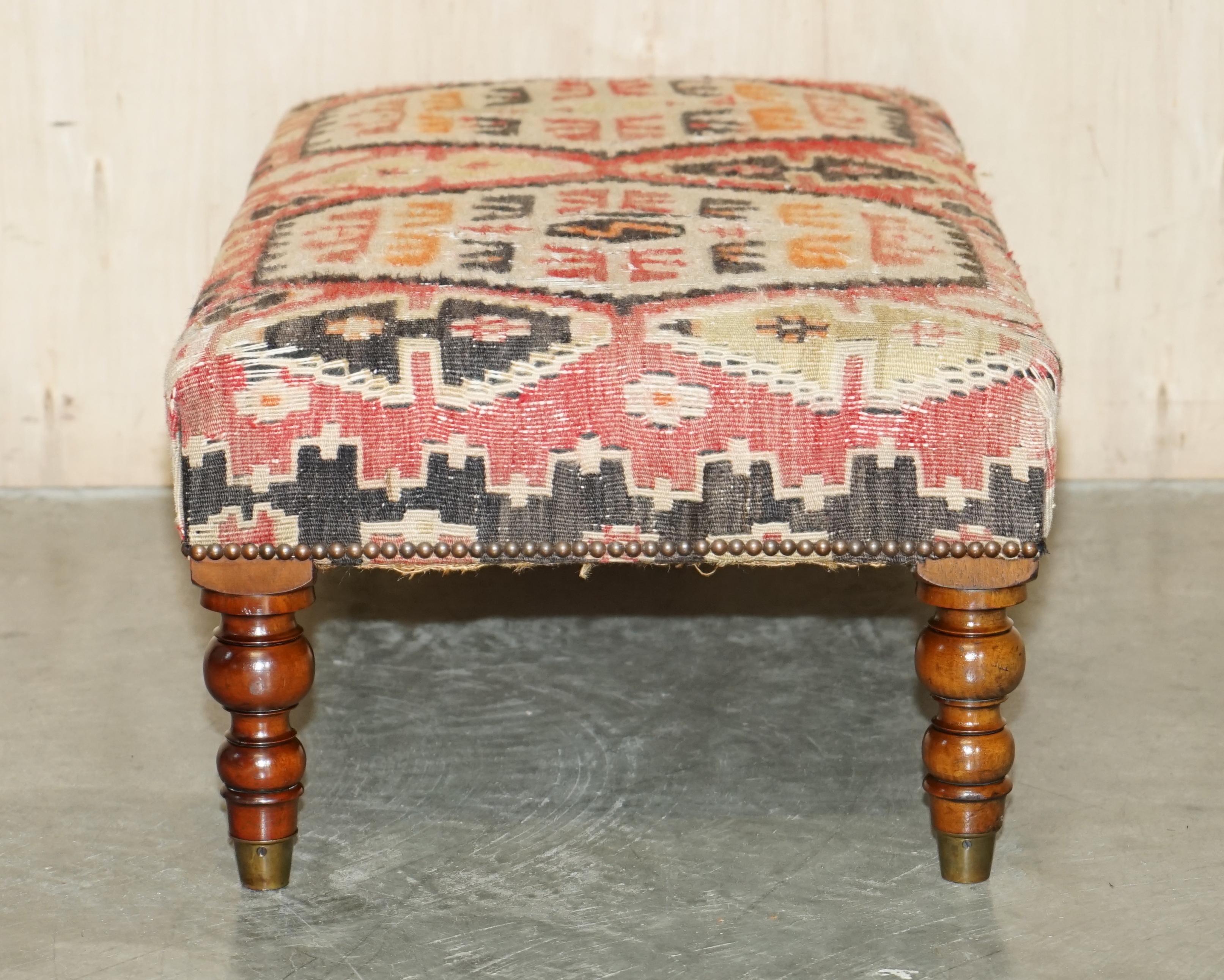 STUNNING AND COLLECTABLE ViNTAGE GEORGE SMITH CHELSEA KILIM FOOTSTOOL OTTOMAN 9
