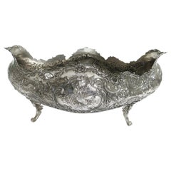 Stunning and Decorative, Large Oval Sterling Silver Antique French Centerpiece