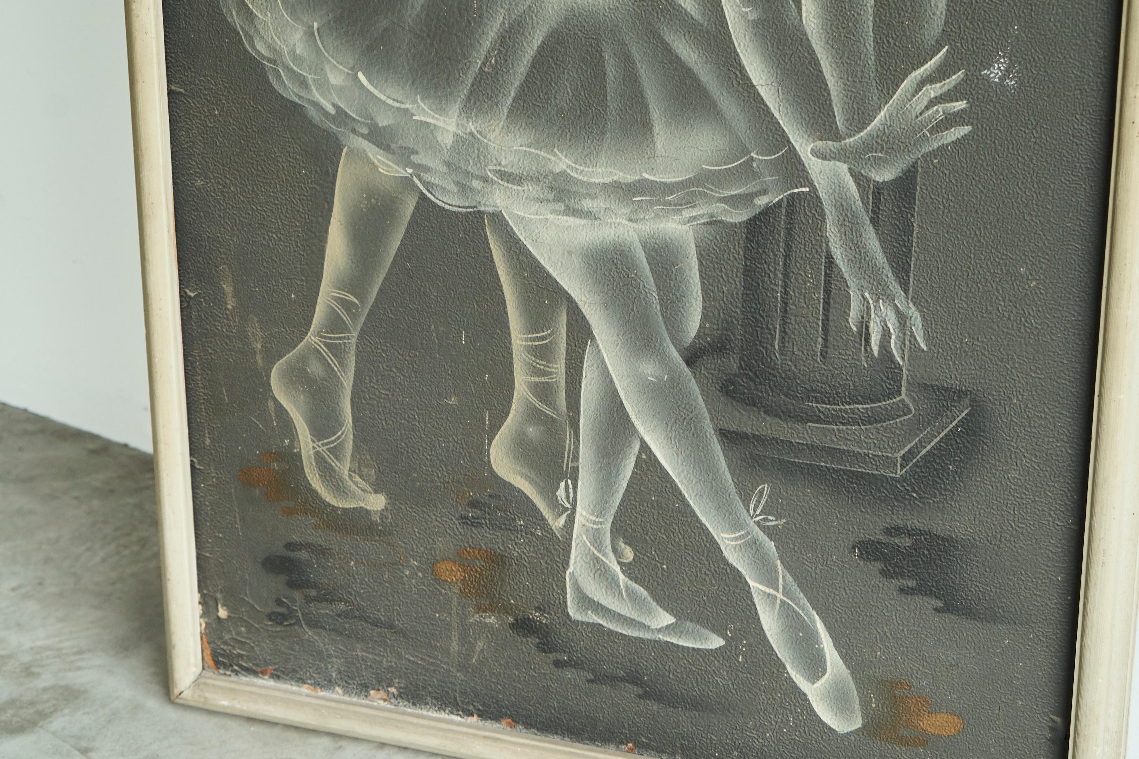Superbe et grand panneau d'art déco sur le thème du ballet, années 1940 en vente 2