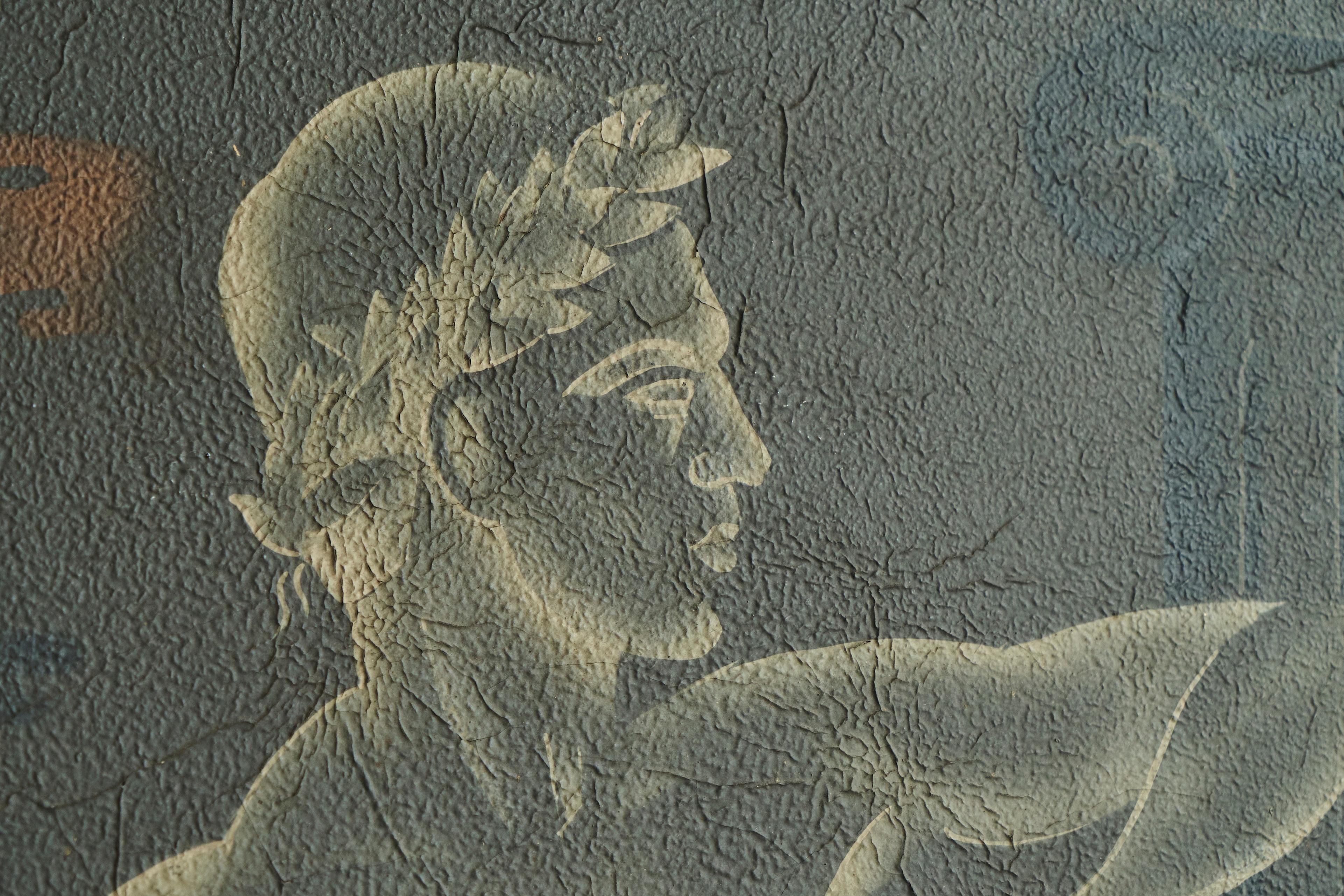 Superbe et grand panneau d'art déco sur le thème du ballet, années 1940 Bon état - En vente à Meer, VAN