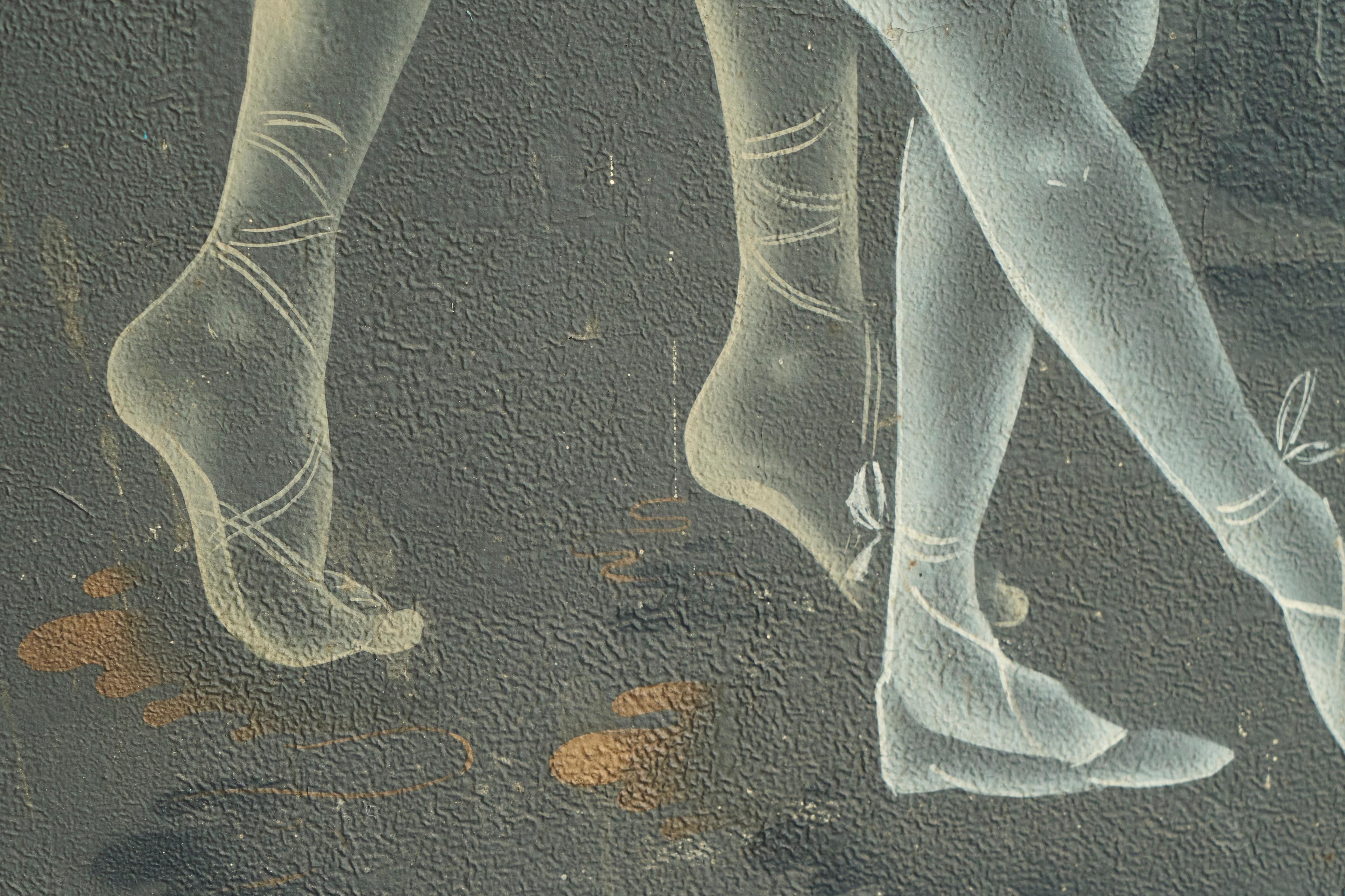 20ième siècle Superbe et grand panneau d'art déco sur le thème du ballet, années 1940 en vente