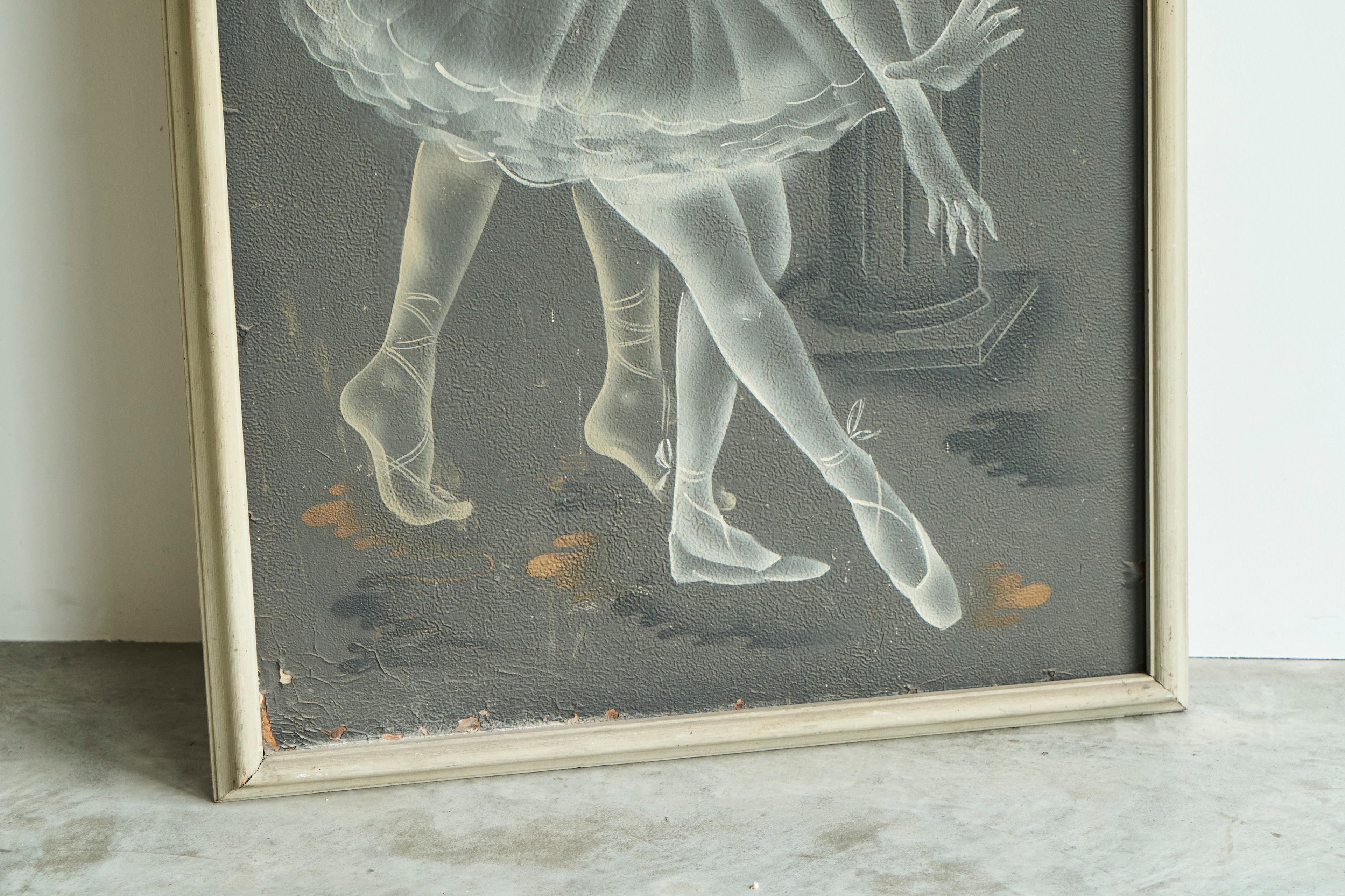 Bois Superbe et grand panneau d'art déco sur le thème du ballet, années 1940 en vente