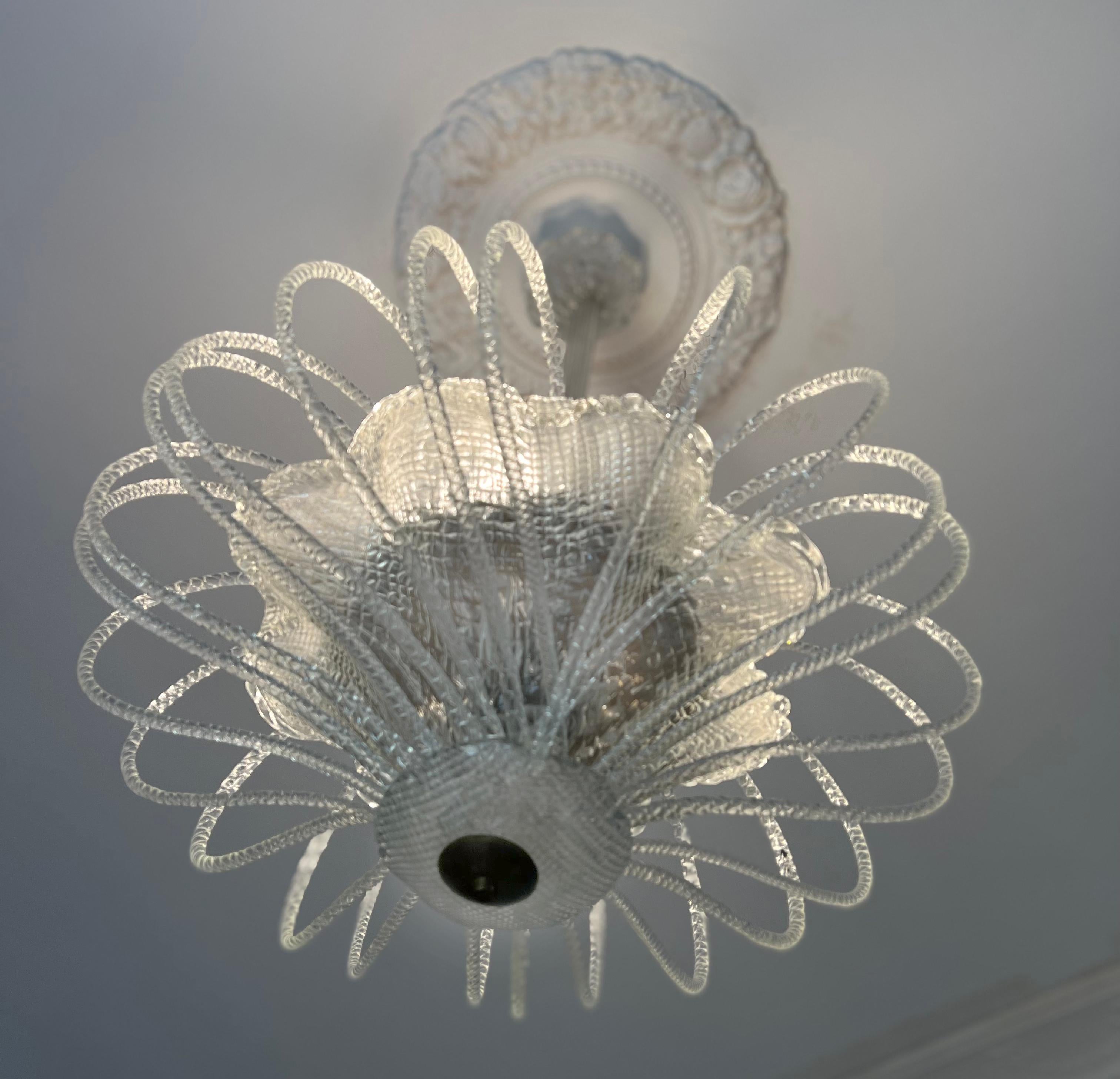 Stunning and Original Chandelier by Barovier & Toso, Murano, 1940s For Sale 10