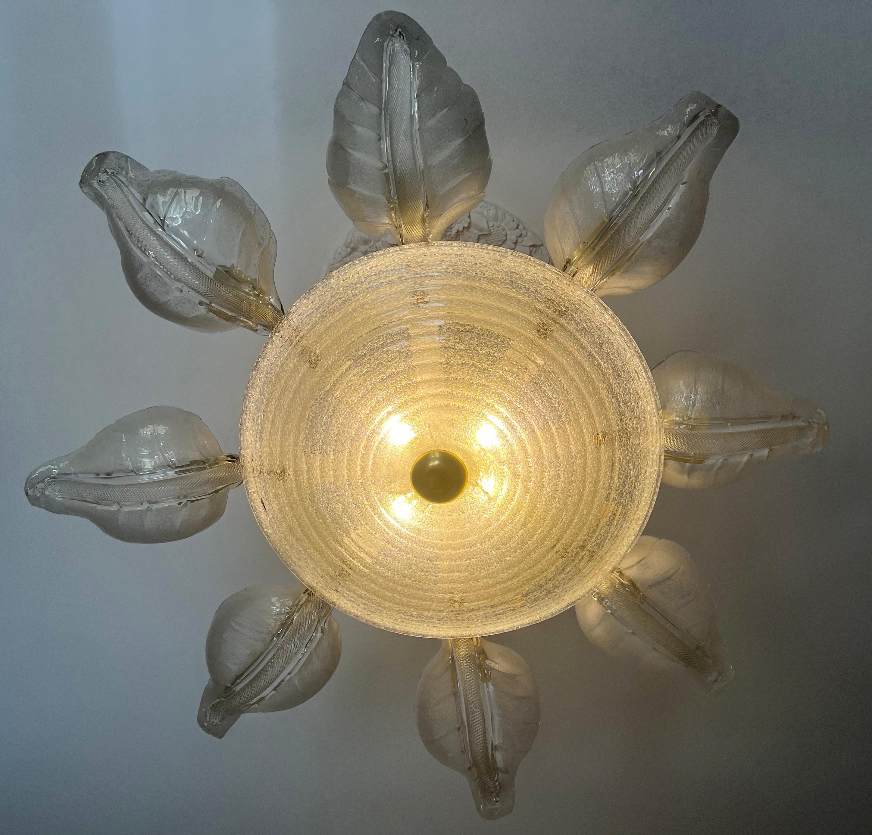 Stunning and Original Chandelier by Venini, Murano, 1940s For Sale 7