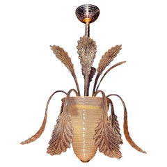 Stunning and Original Pink Chandelier by Barovier 
Toso, Murano, 1940s