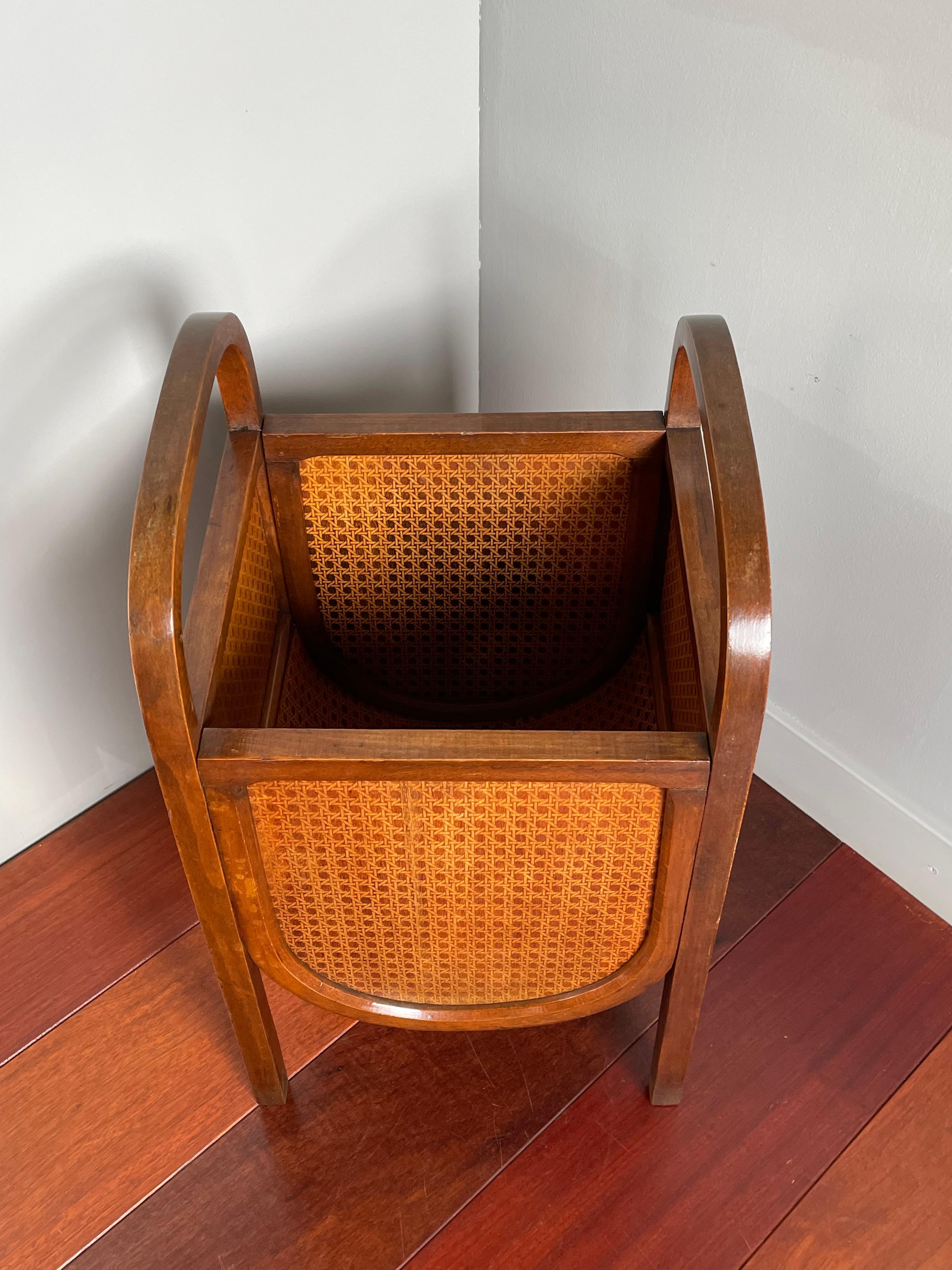 Stunning and Rare Design, Early 20th Century Bentwood Modernist Magazine Stand For Sale 6