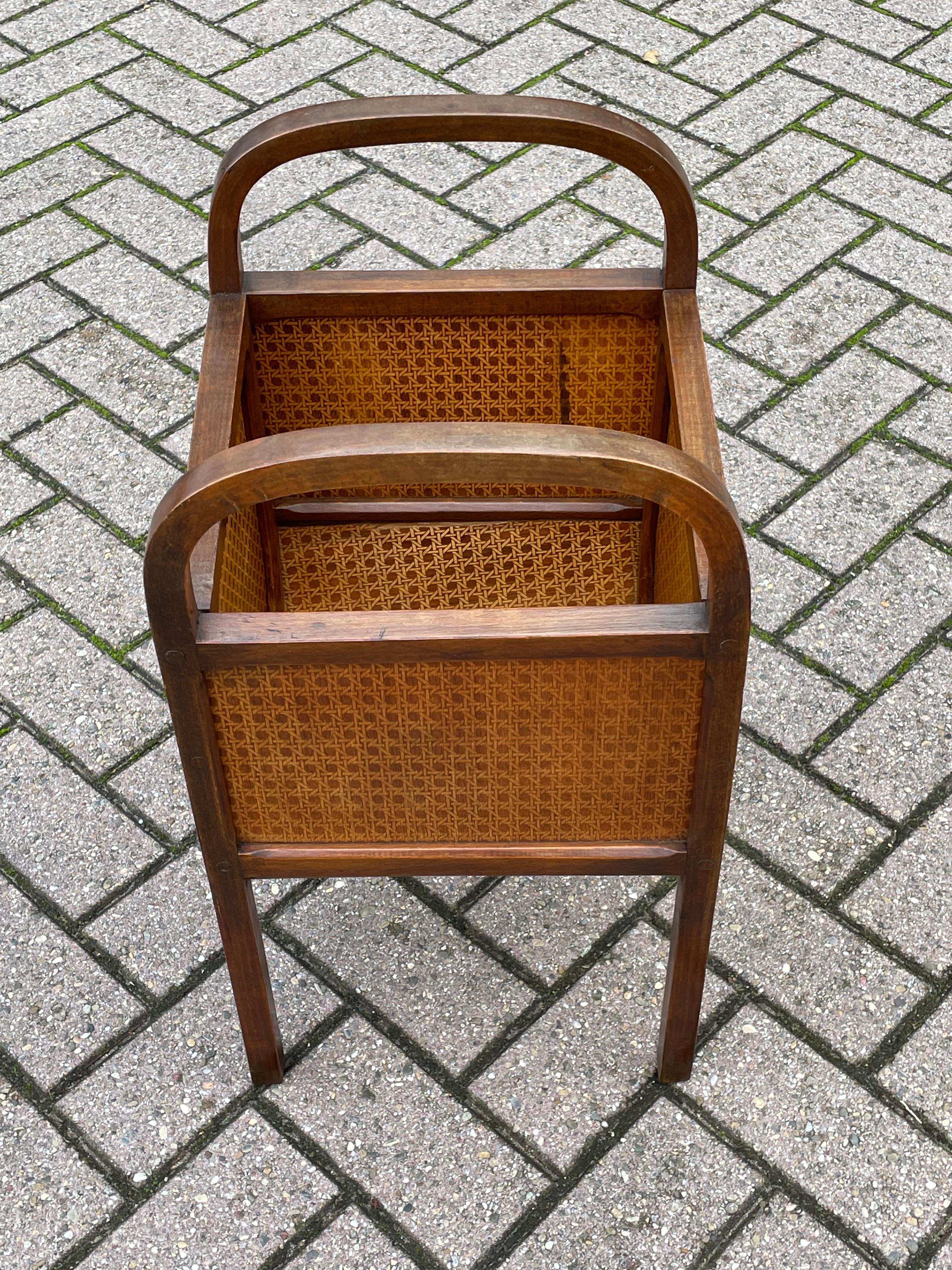 Stunning and Rare Design, Early 20th Century Bentwood Modernist Magazine Stand For Sale 8