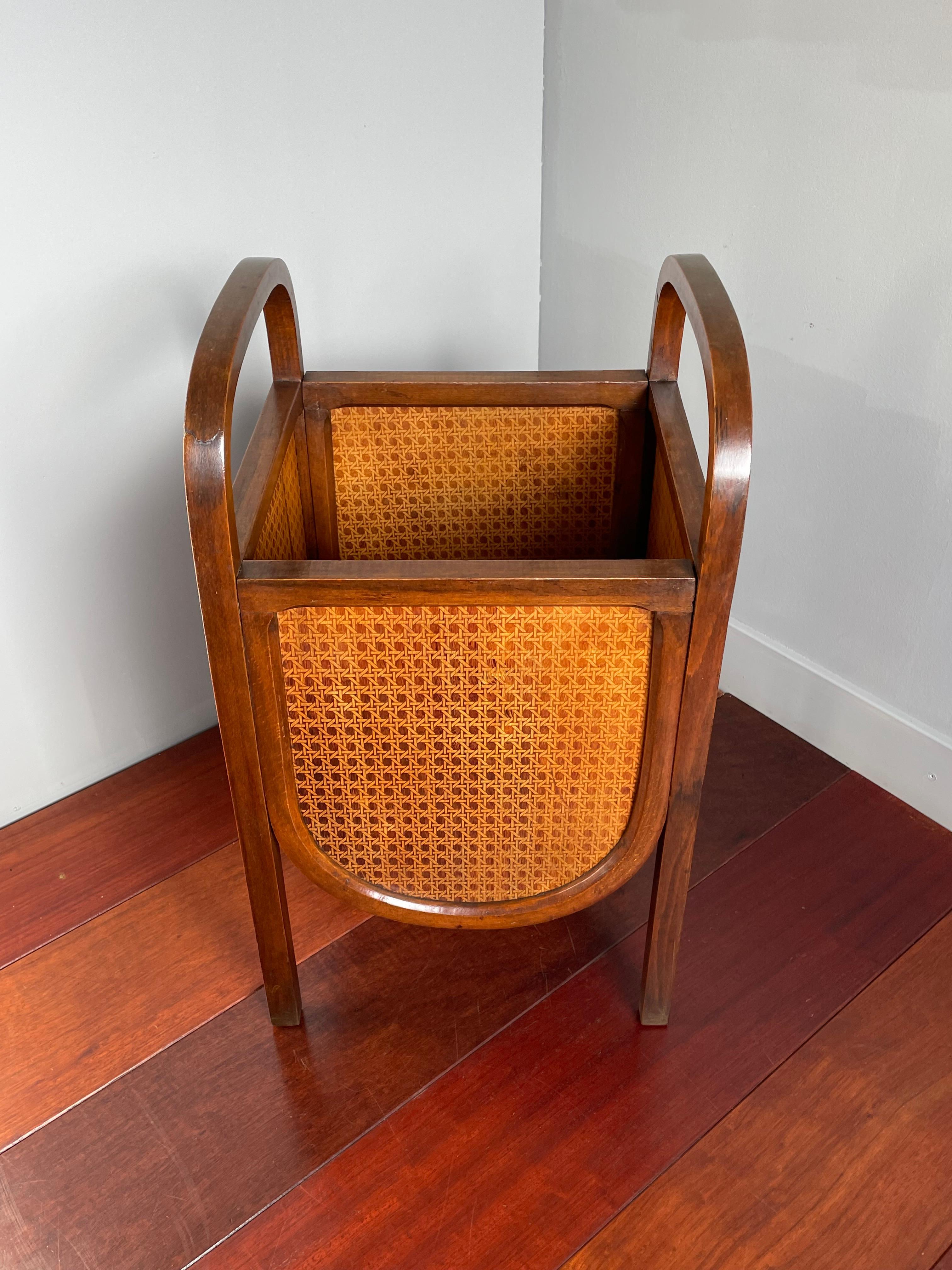 Arts and Crafts Stunning and Rare Design, Early 20th Century Bentwood Modernist Magazine Stand For Sale