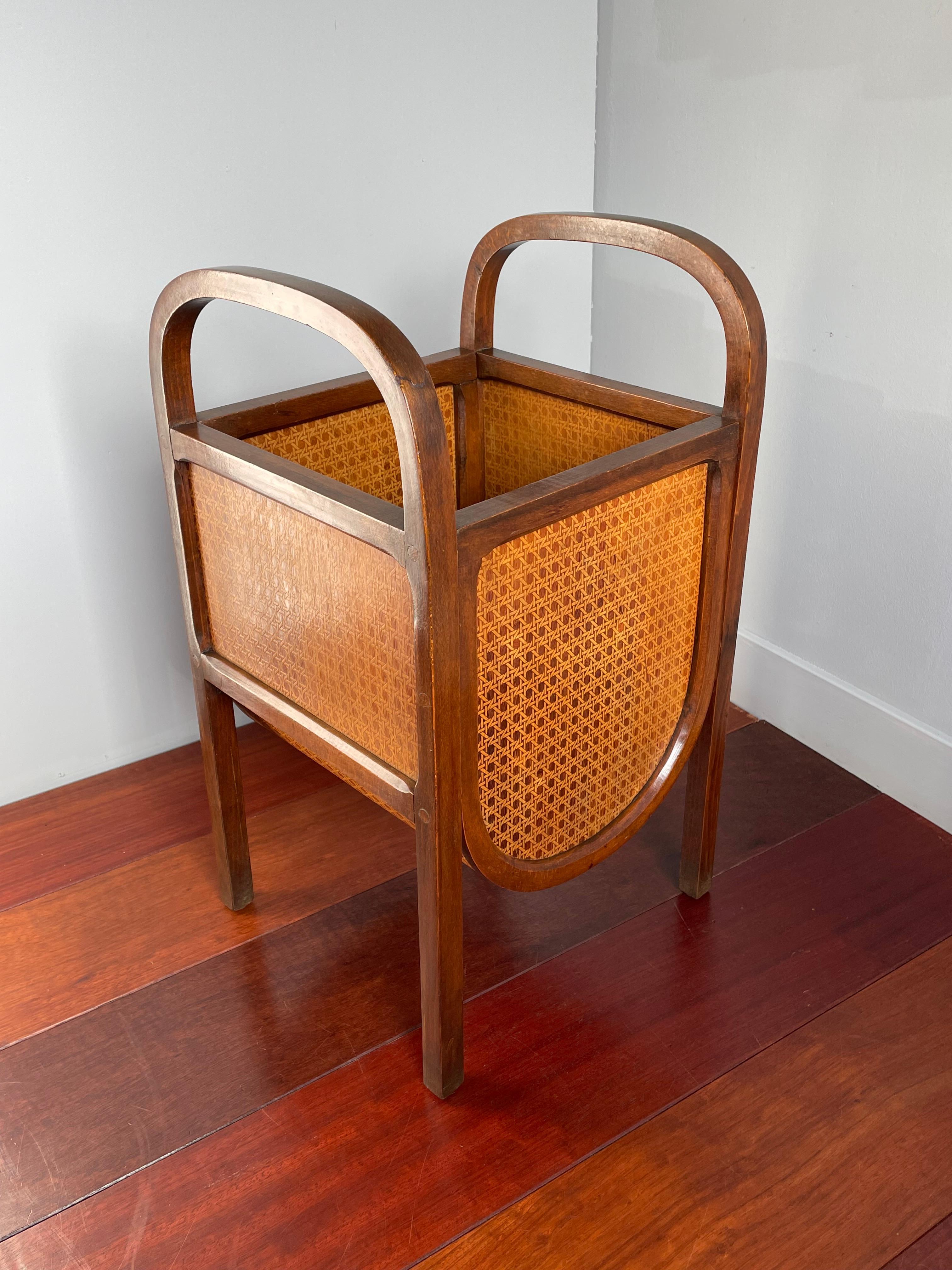 European Stunning and Rare Design, Early 20th Century Bentwood Modernist Magazine Stand For Sale