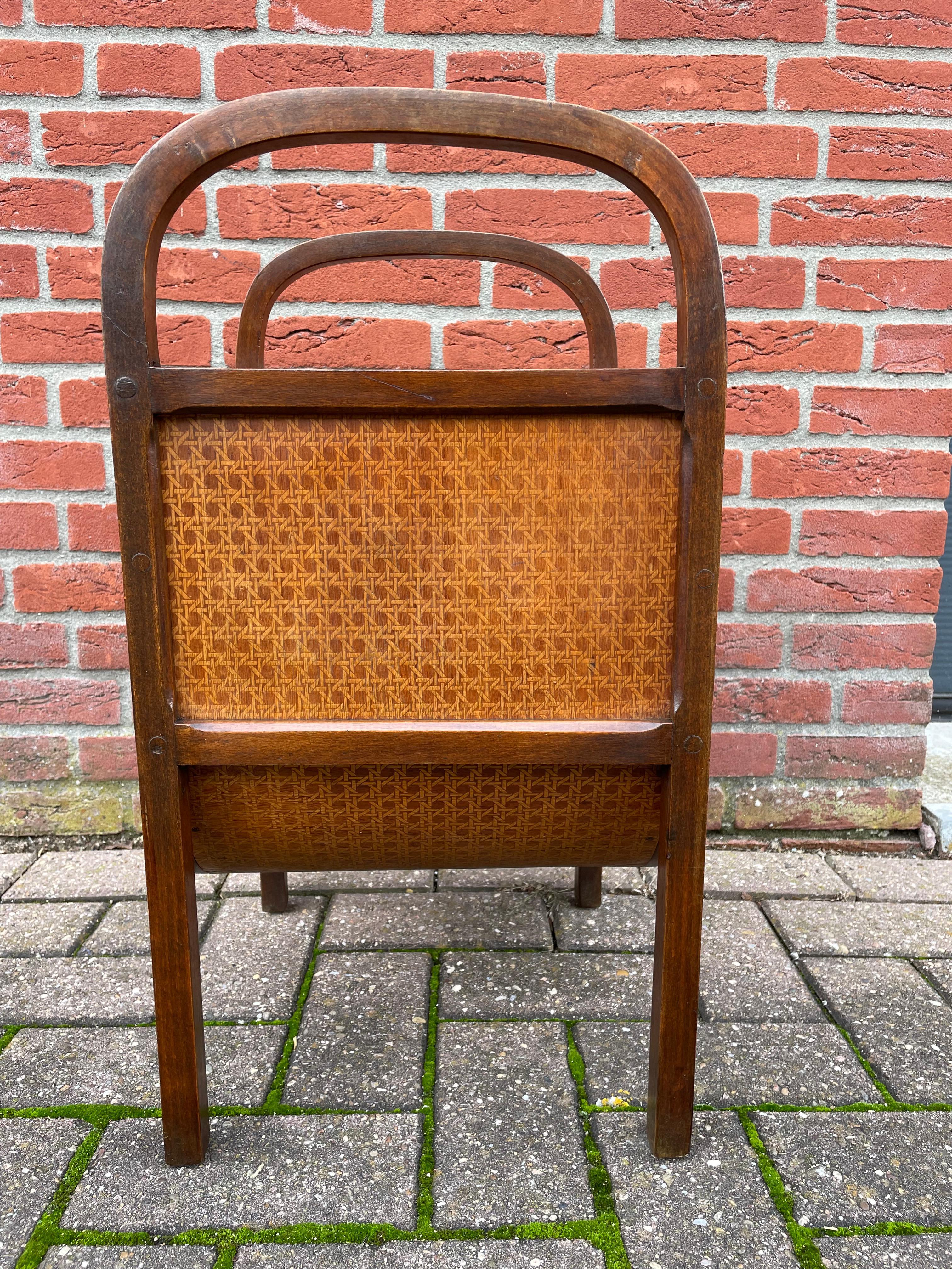 Batik Stunning and Rare Design, Early 20th Century Bentwood Modernist Magazine Stand For Sale