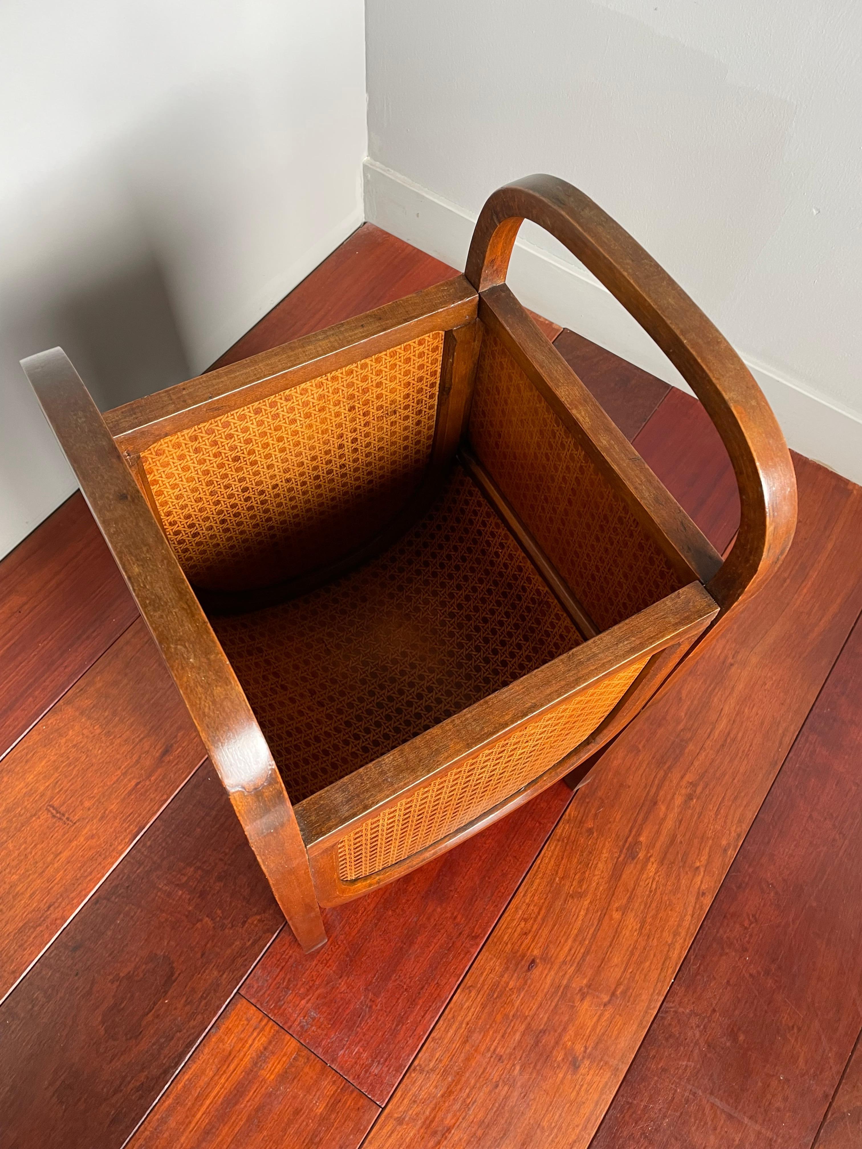 Stunning and Rare Design, Early 20th Century Bentwood Modernist Magazine Stand For Sale 1