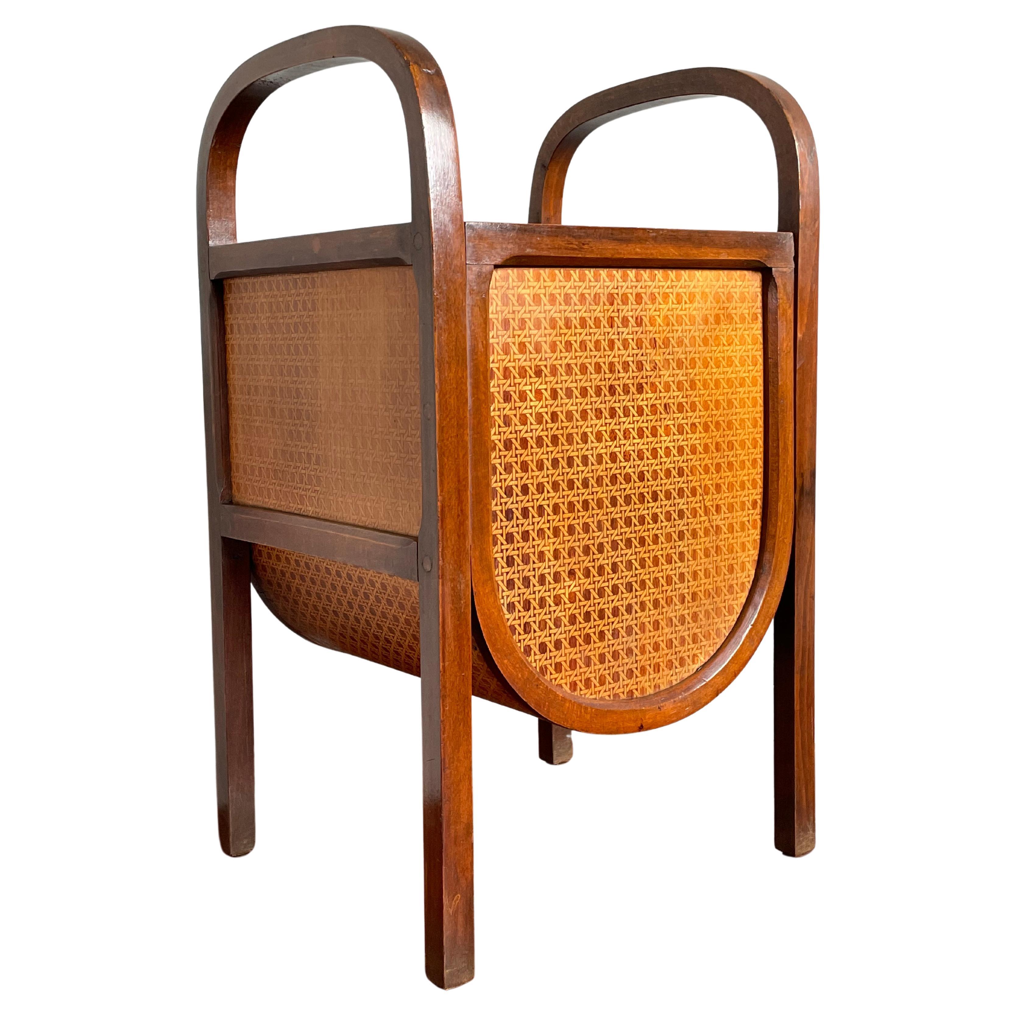 Stunning and Rare Design, Early 20th Century Bentwood Modernist Magazine Stand For Sale