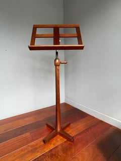 Stunning and Rare Midcentury Modern Adjustable Teakwood & Aluminum Music Stand