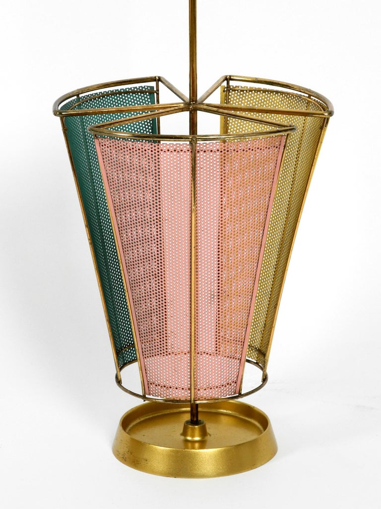 Stunning and Rare Perforated Metal Mid Century Modern Umbrella Stand at