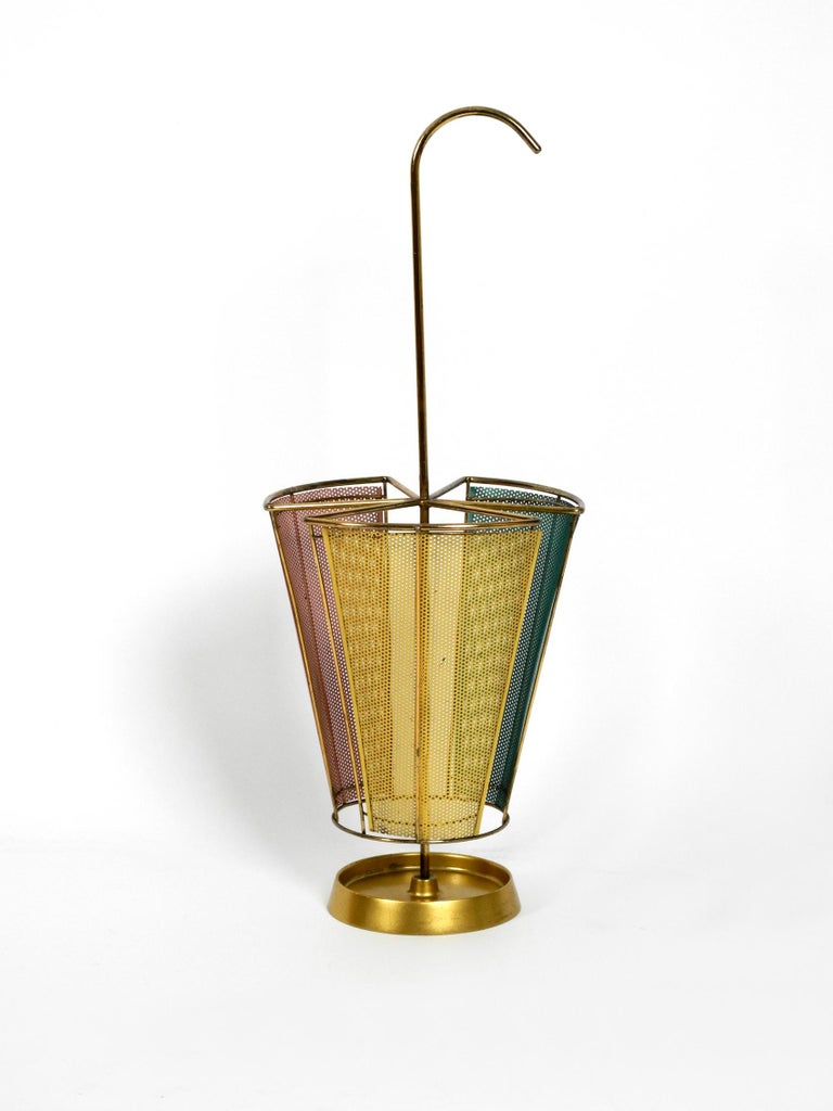 Stunning and Rare Perforated Metal Mid Century Modern Umbrella Stand at