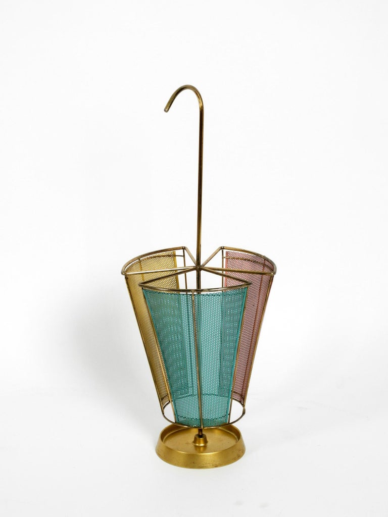 Stunning and Rare Perforated Metal Mid Century Modern Umbrella Stand at