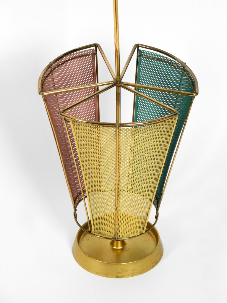 Stunning and Rare Perforated Metal Mid Century Modern Umbrella Stand at