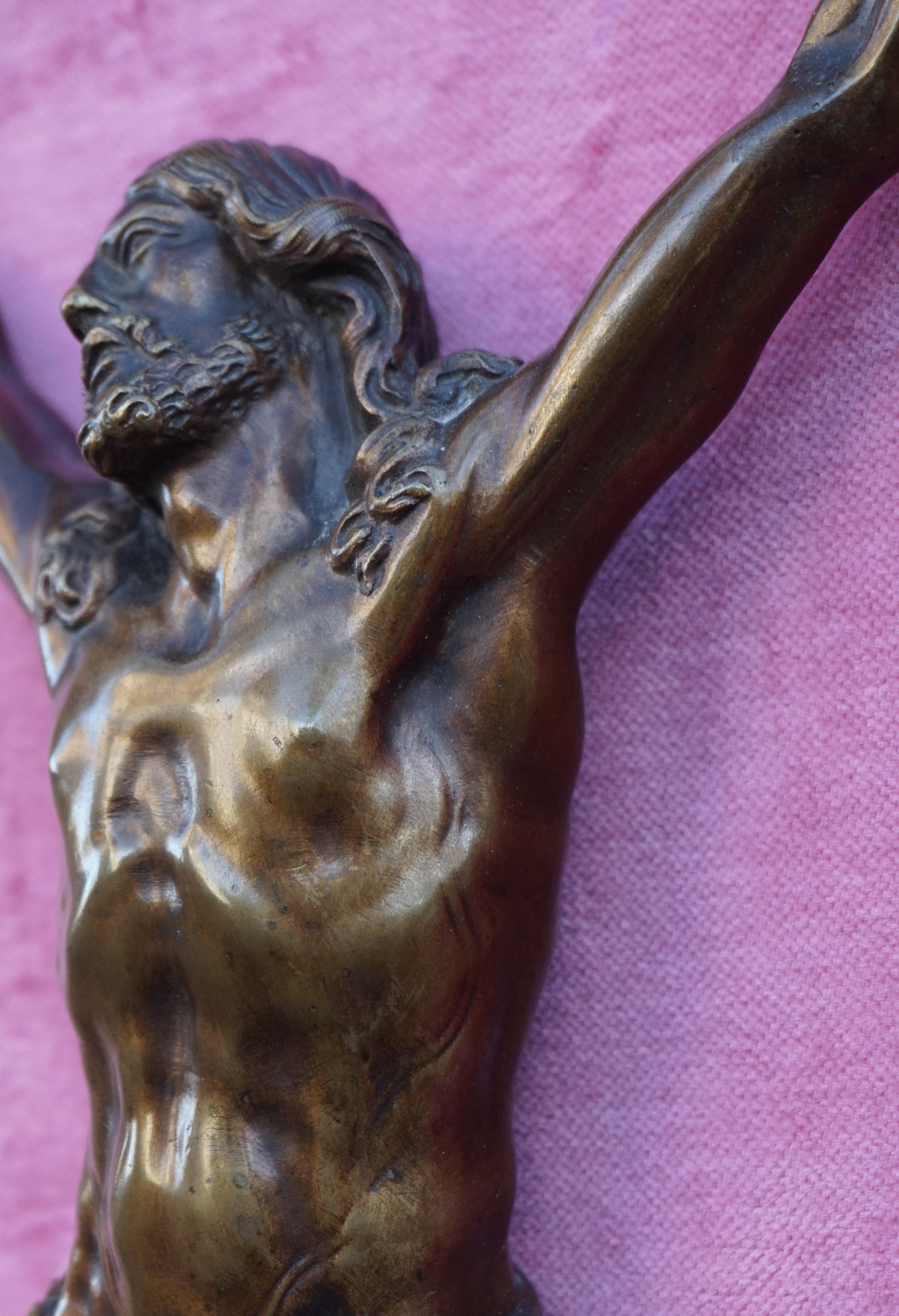 Stunning and Solid Bronze Corpus of Christ with Amazing Details and Great Patina 3
