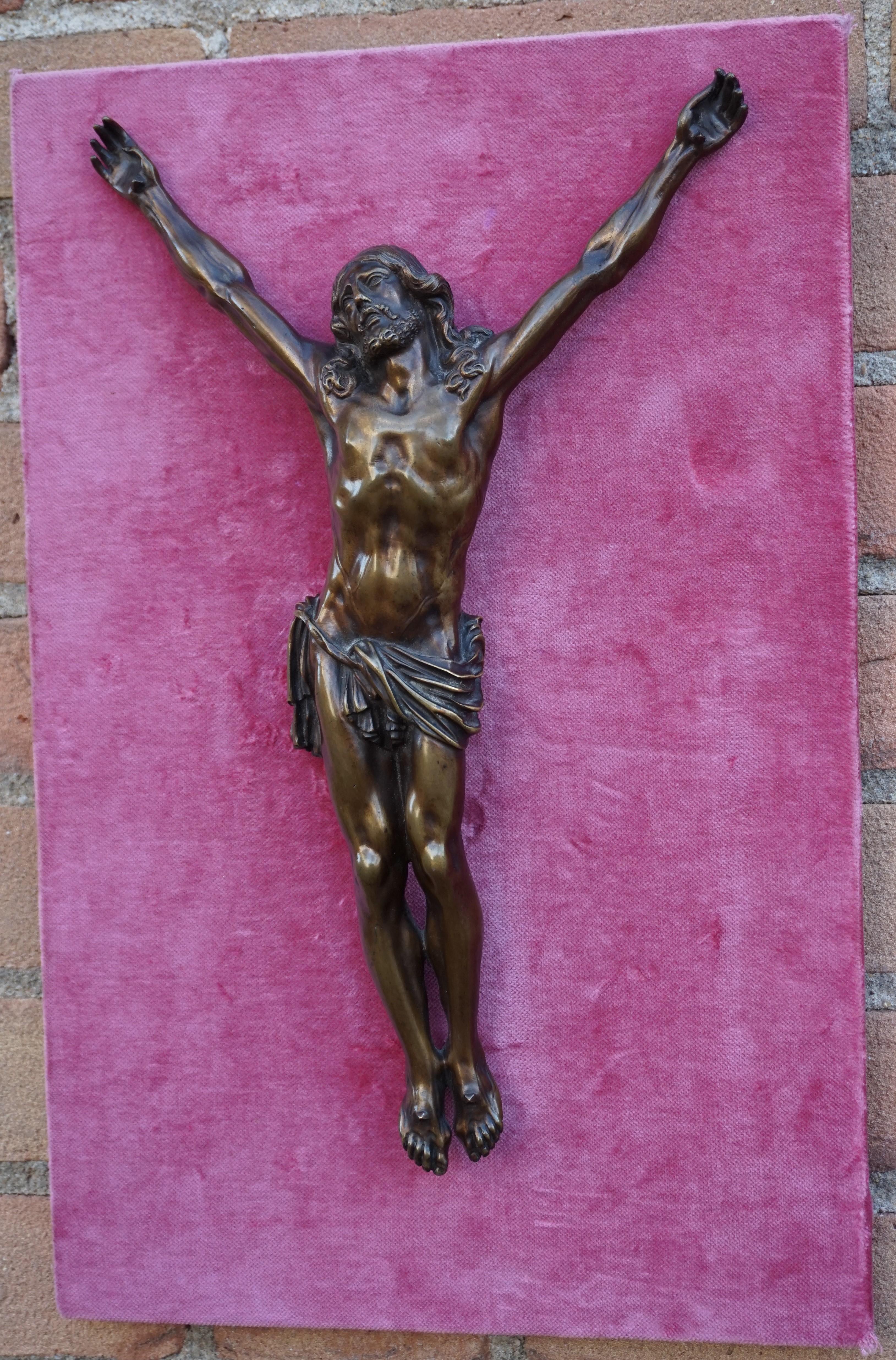 Stunning and Solid Bronze Corpus of Christ with Amazing Details and Great Patina 6