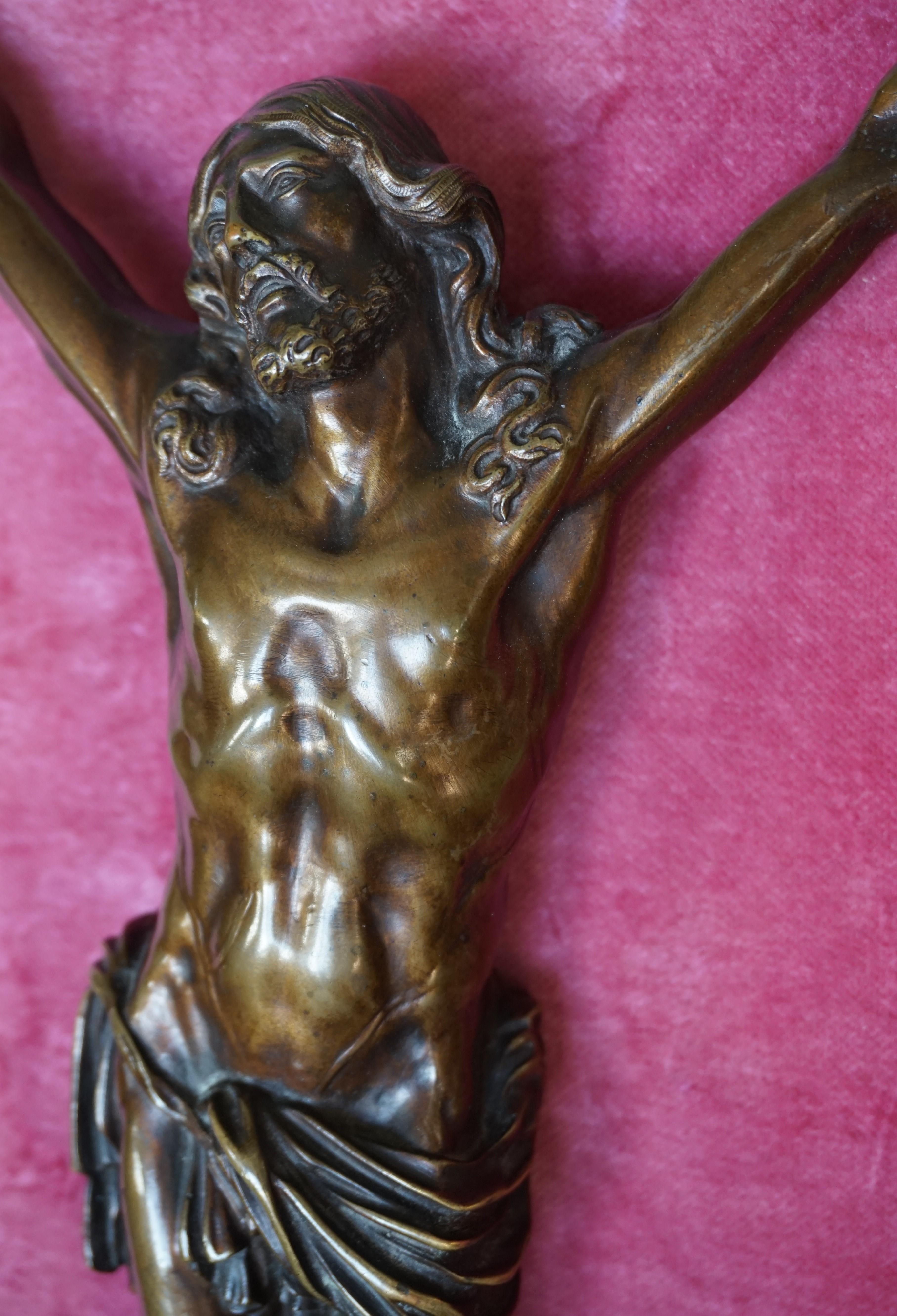 Stunning and Solid Bronze Corpus of Christ with Amazing Details and Great Patina 10