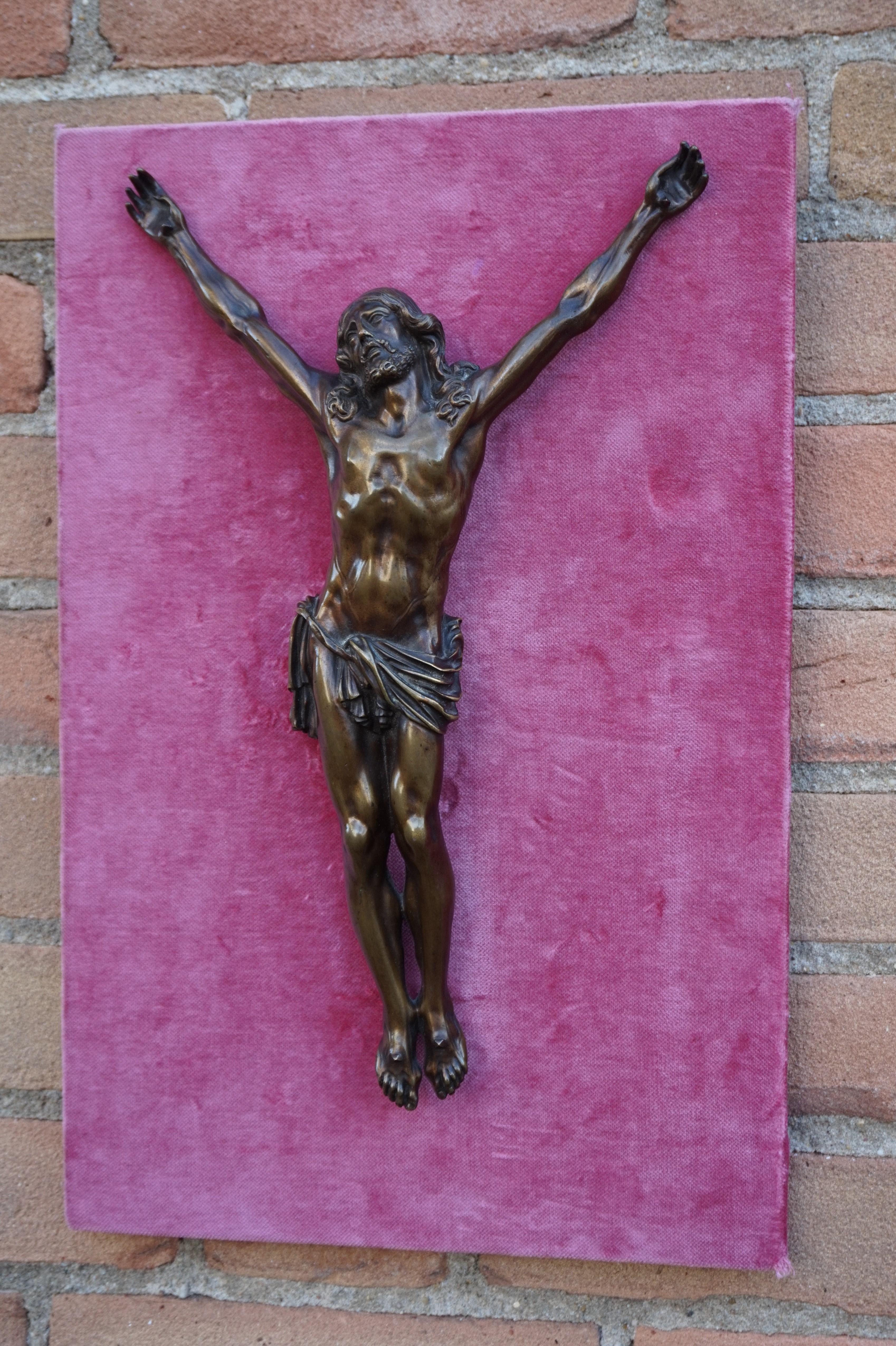 Stunning and Solid Bronze Corpus of Christ with Amazing Details and Great Patina 12