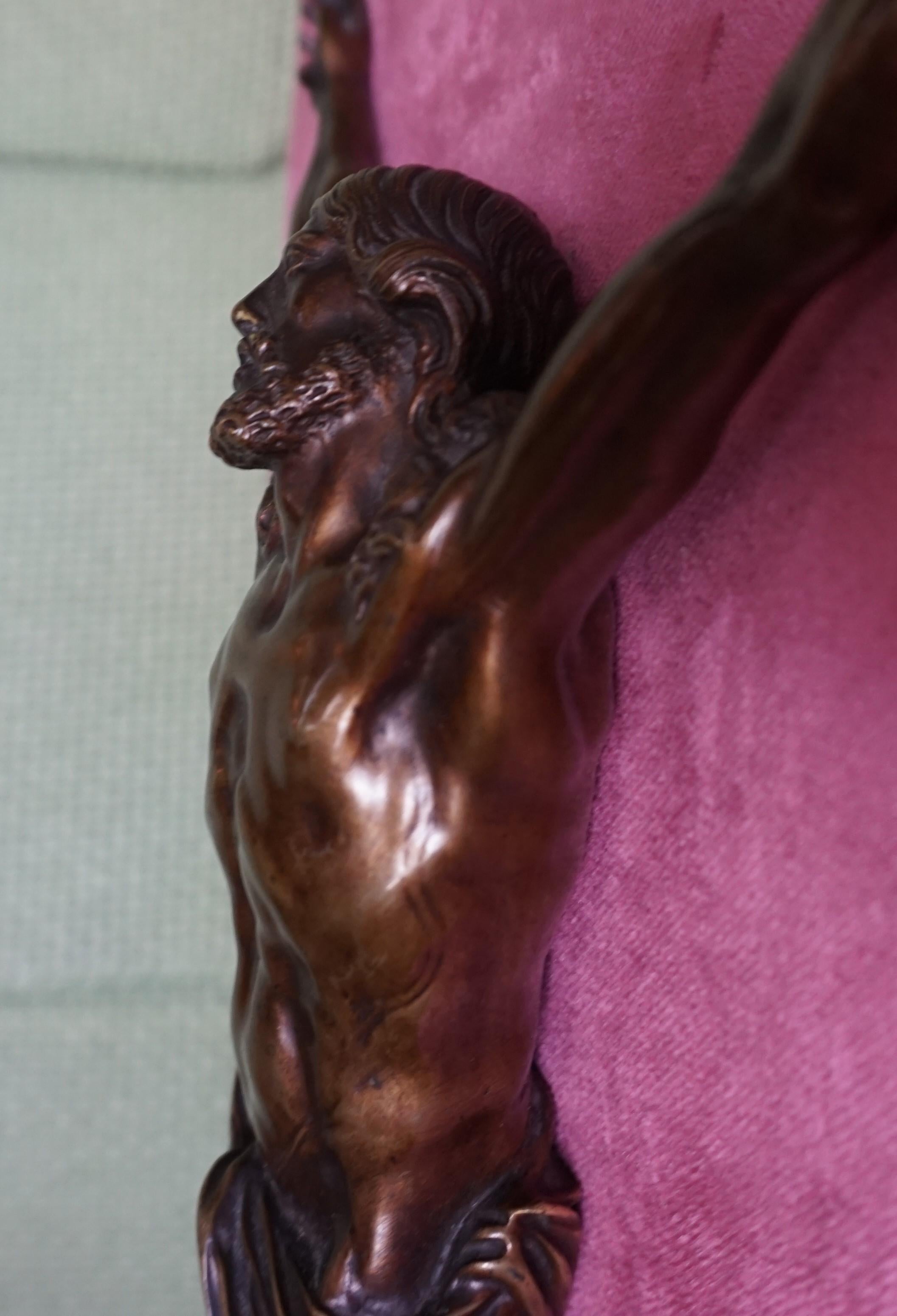 Stunning and Solid Bronze Corpus of Christ with Amazing Details and Great Patina 2