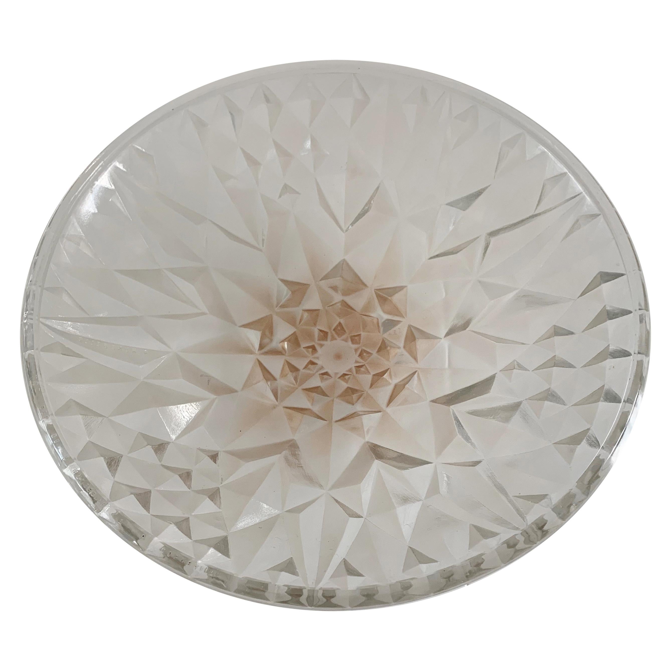 Stunning and Stylish French Art Deco Geometric Shape Glass Bowl by A. Hunebelle