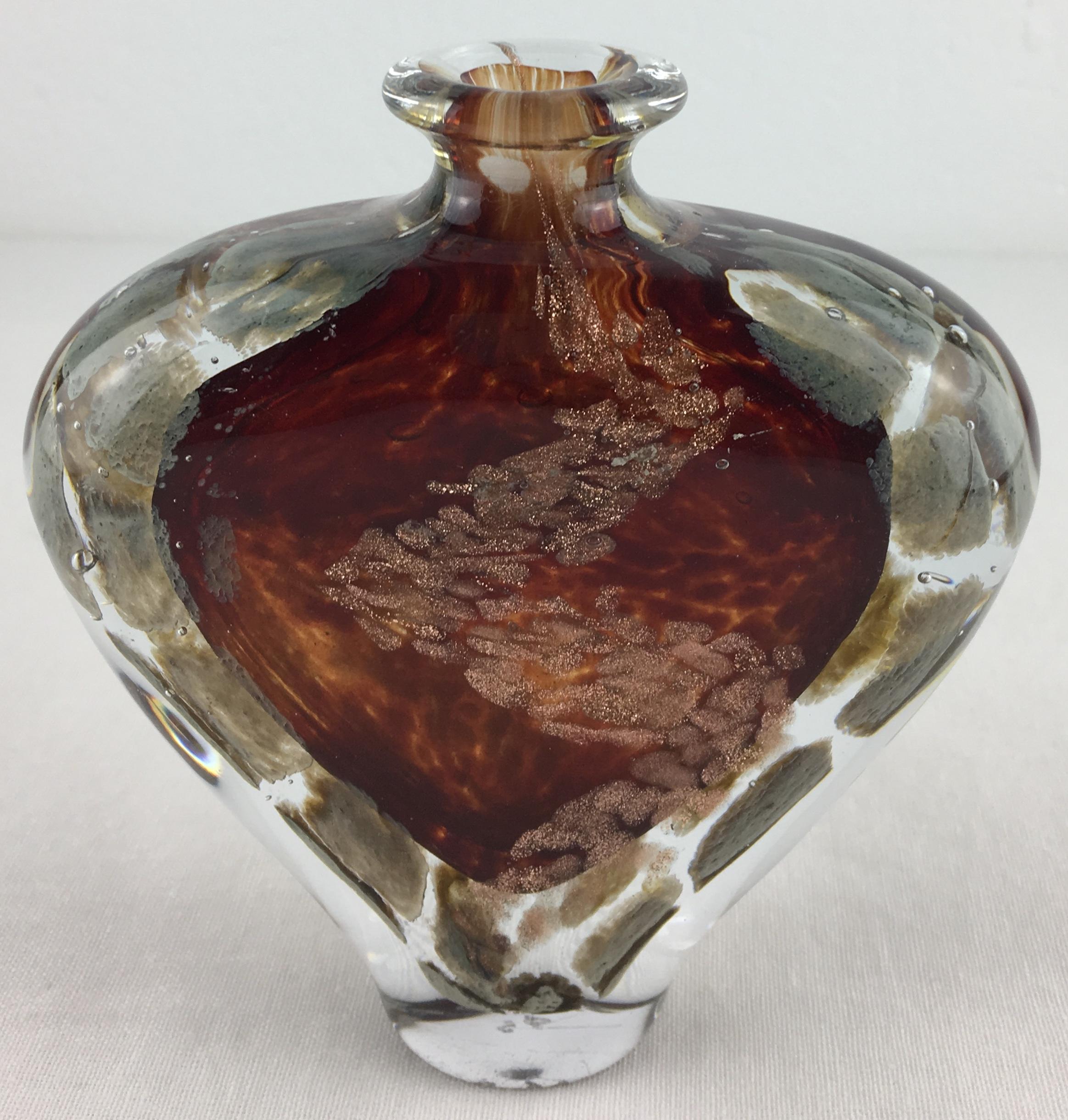 Jean-Claude Novaro Style Art Glass Stem Vase Signed by Michele Luzoro In Good Condition For Sale In Miami, FL