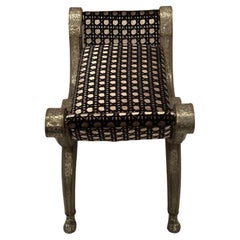 Stunning Anglo Indian Silver Wrapped Intricately Designed Clad Metal Bench