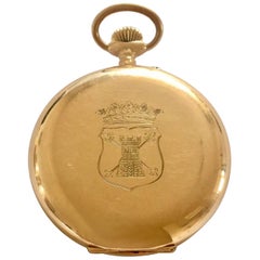 Stunning Antique 14 Karat Gold Full Hunter Pocket Watch Signed BOREL