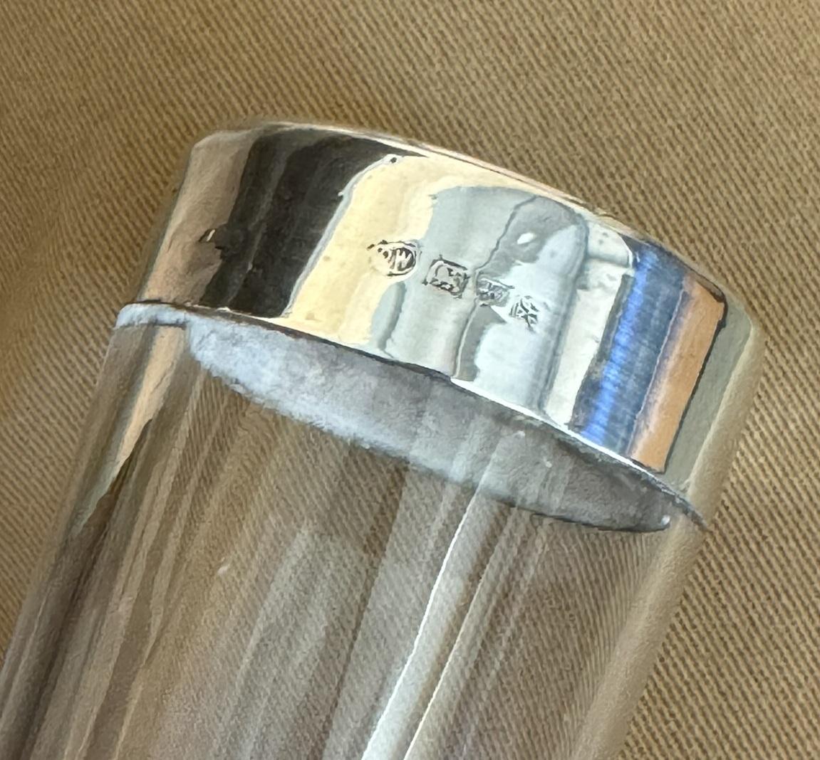 STUNNING ANTIQUE 1908 CUT GLASS CRYSTAL STERLING SILVER PLANT VASE MUST SEE en vente 1